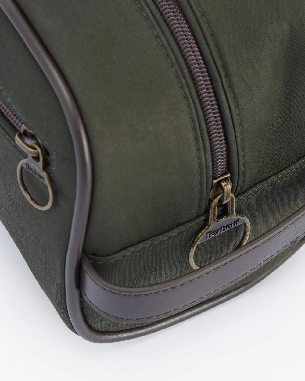 Barbour Wax Mens Washbag - Olive/Brown - Image 5