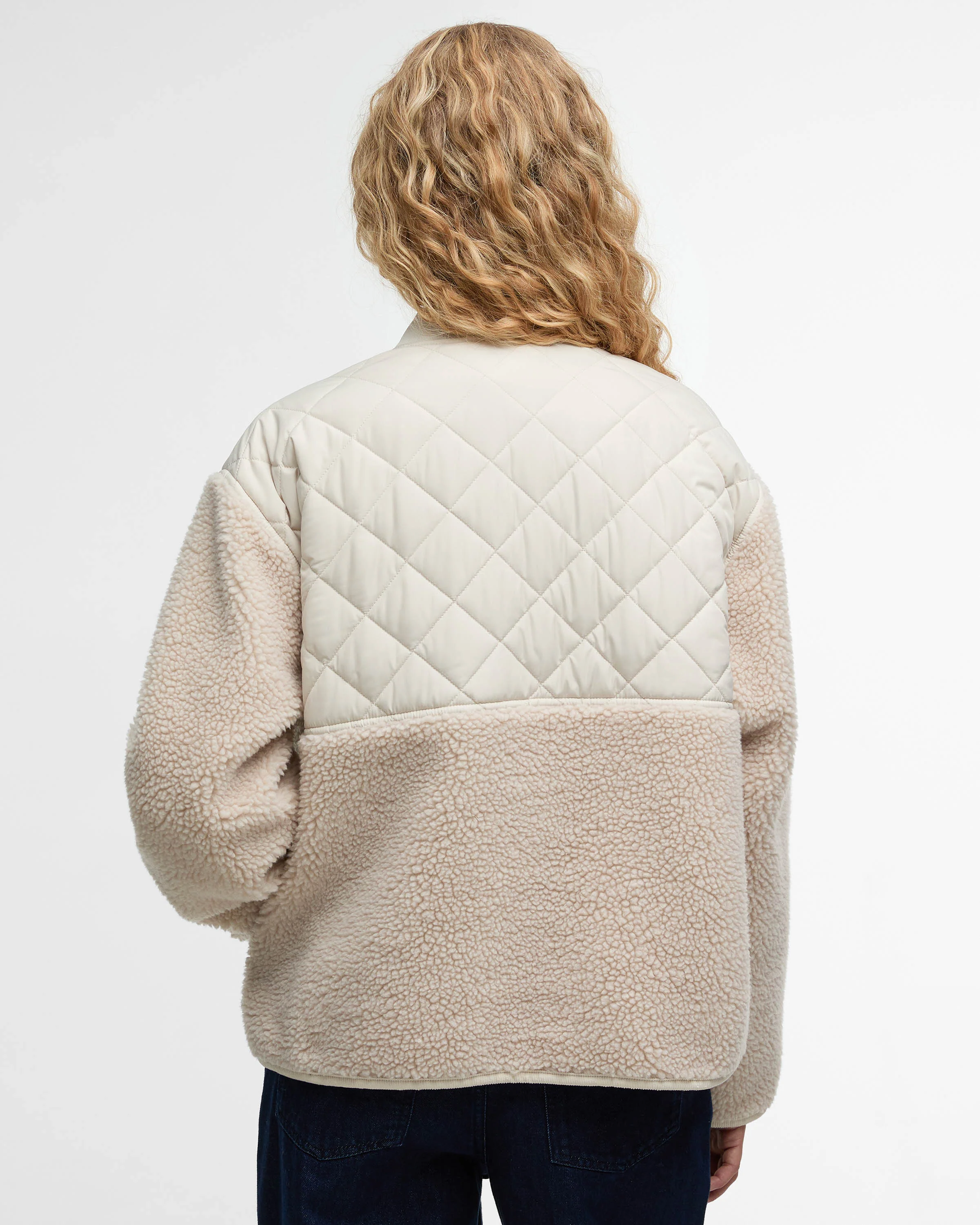 Barbour Wetherby Womens Fleece - Oatmeal/Silver Cloud - Image 6