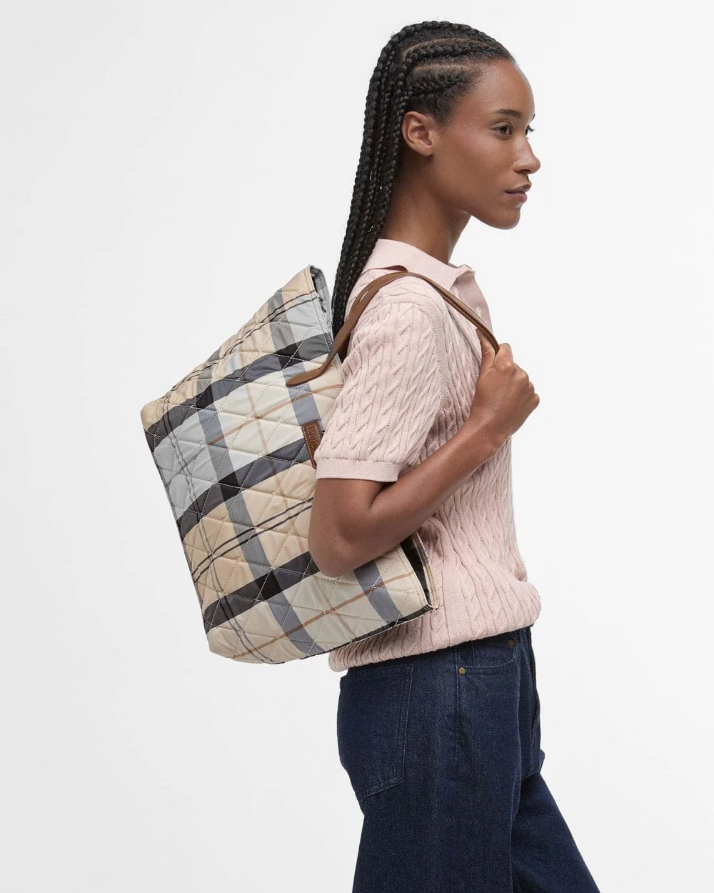 Barbour Wetherham Quilted Womens Tartan Tote - Image 12
