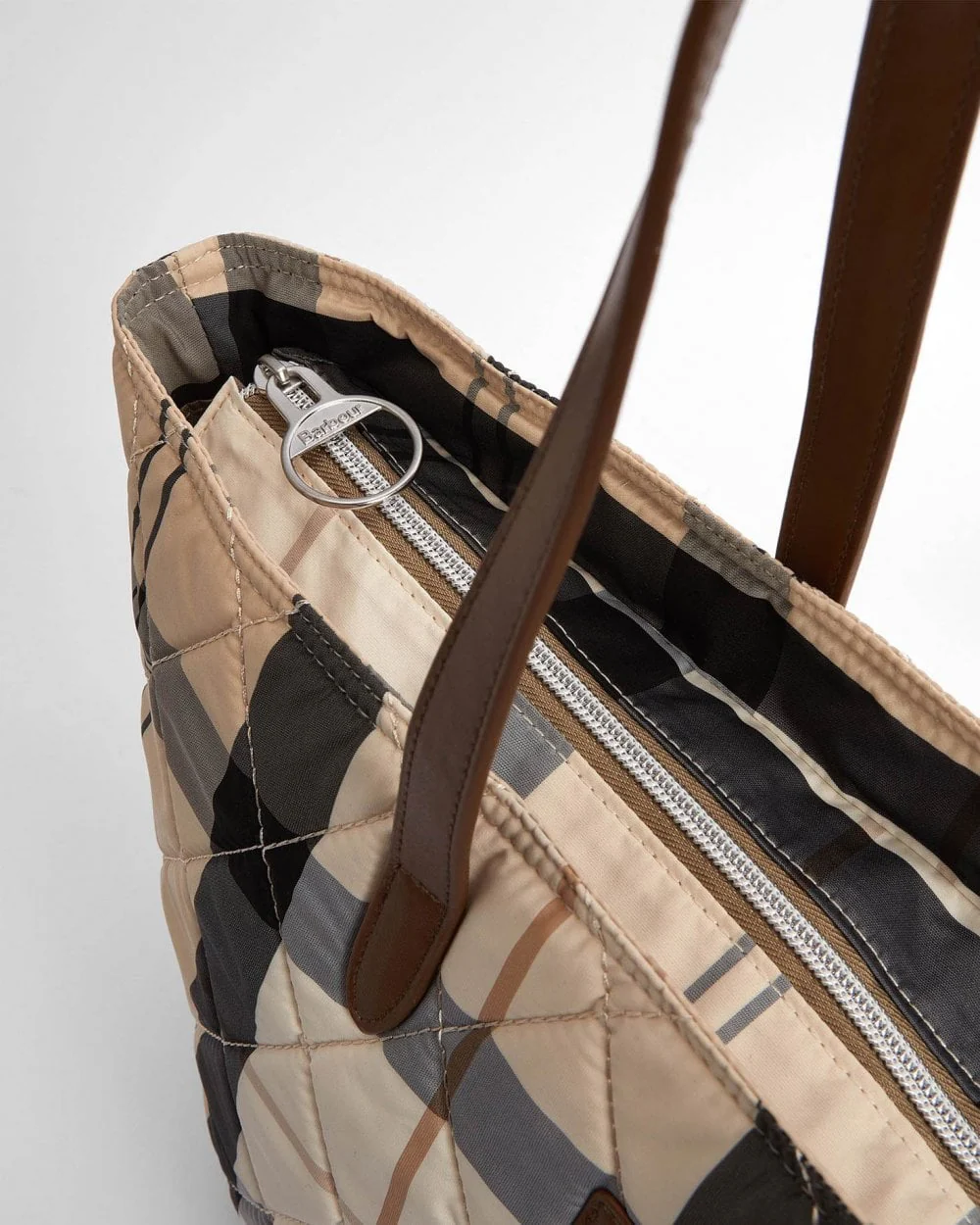 Barbour Wetherham Quilted Womens Tartan Tote - Image 7