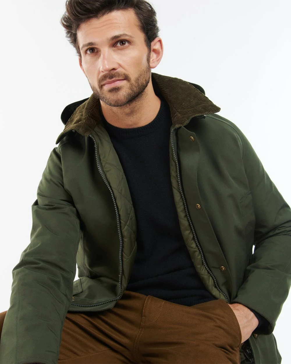 Barbour Winter Ashby Mens Waterproof Jacket - Sage - Image 3