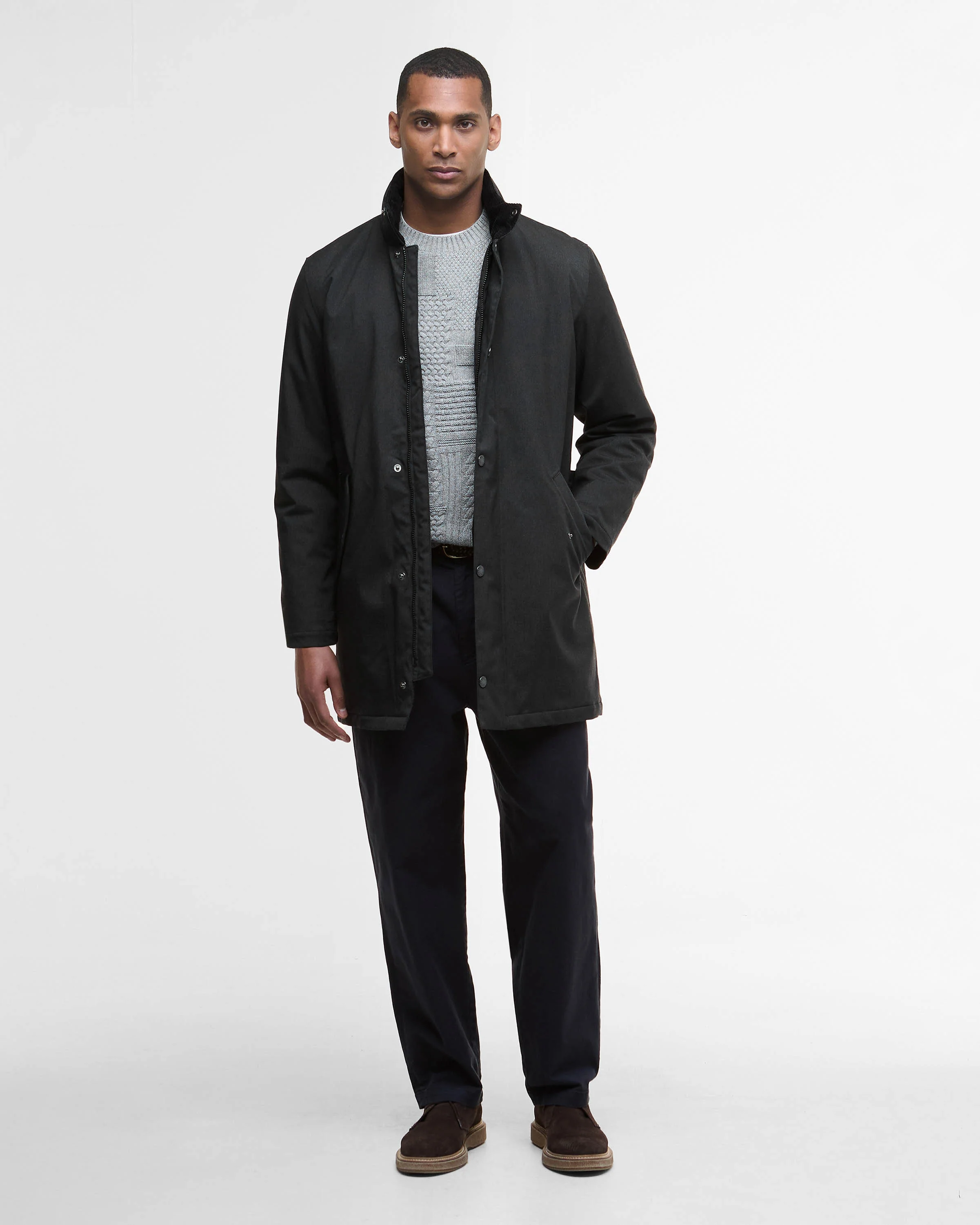 Barbour Winter Powell Mens Waterproof Jacket - Black - Image 3
