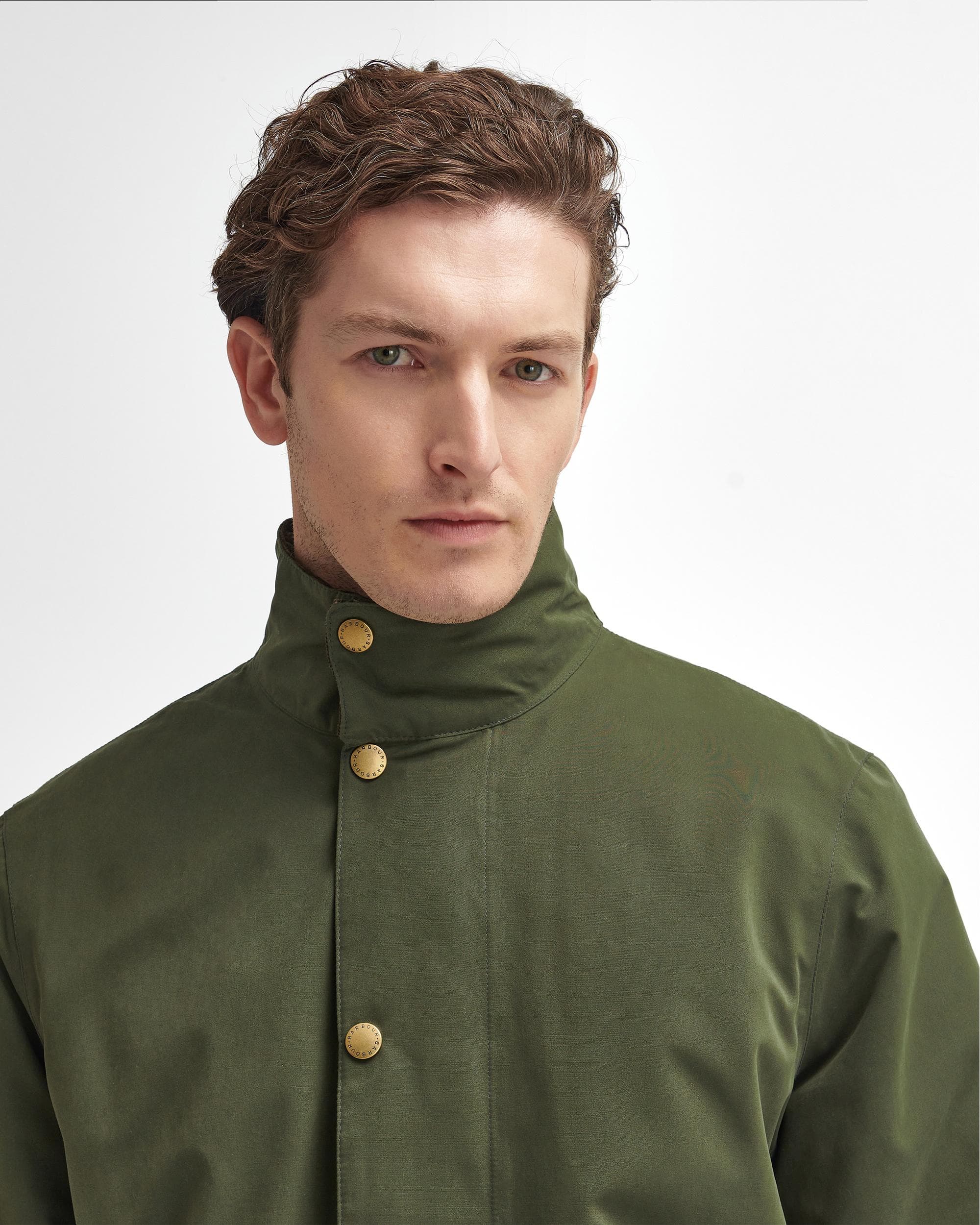 Barbour Winter Spoonbill Mens Waterproof Jacket - Olive - Image 2