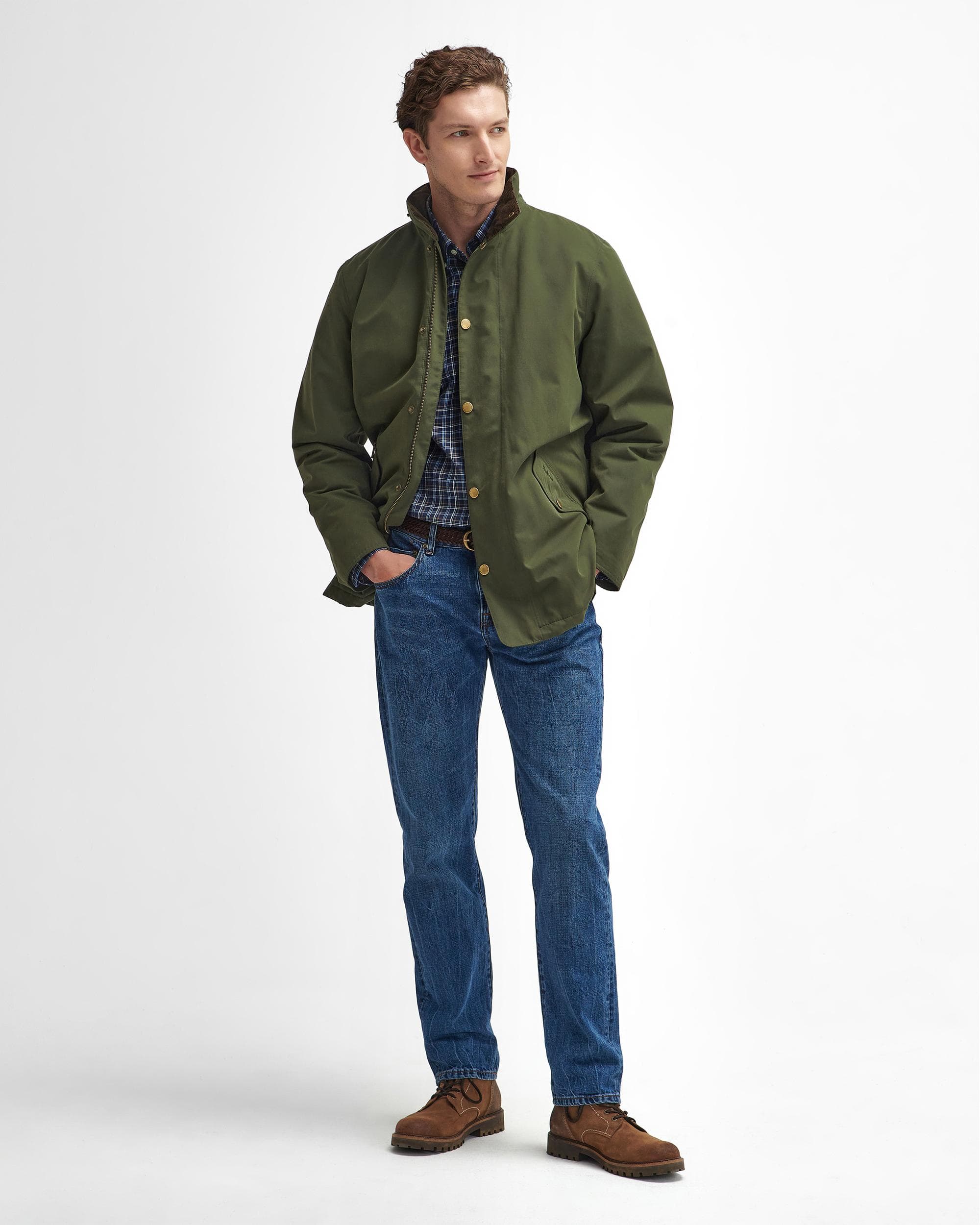 Barbour Winter Spoonbill Mens Waterproof Jacket - Olive - Image 5