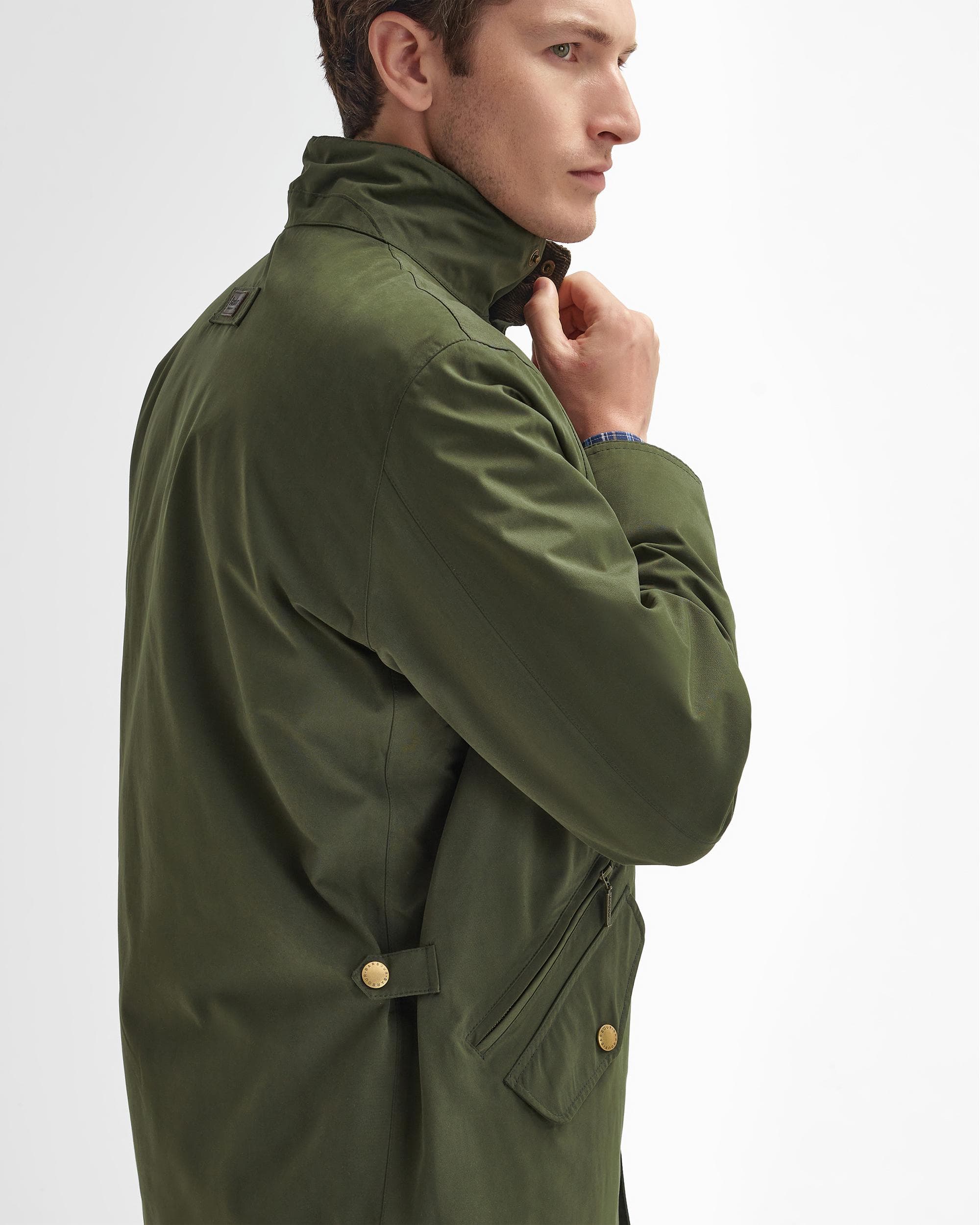 Barbour Winter Spoonbill Mens Waterproof Jacket - Olive - Image 6