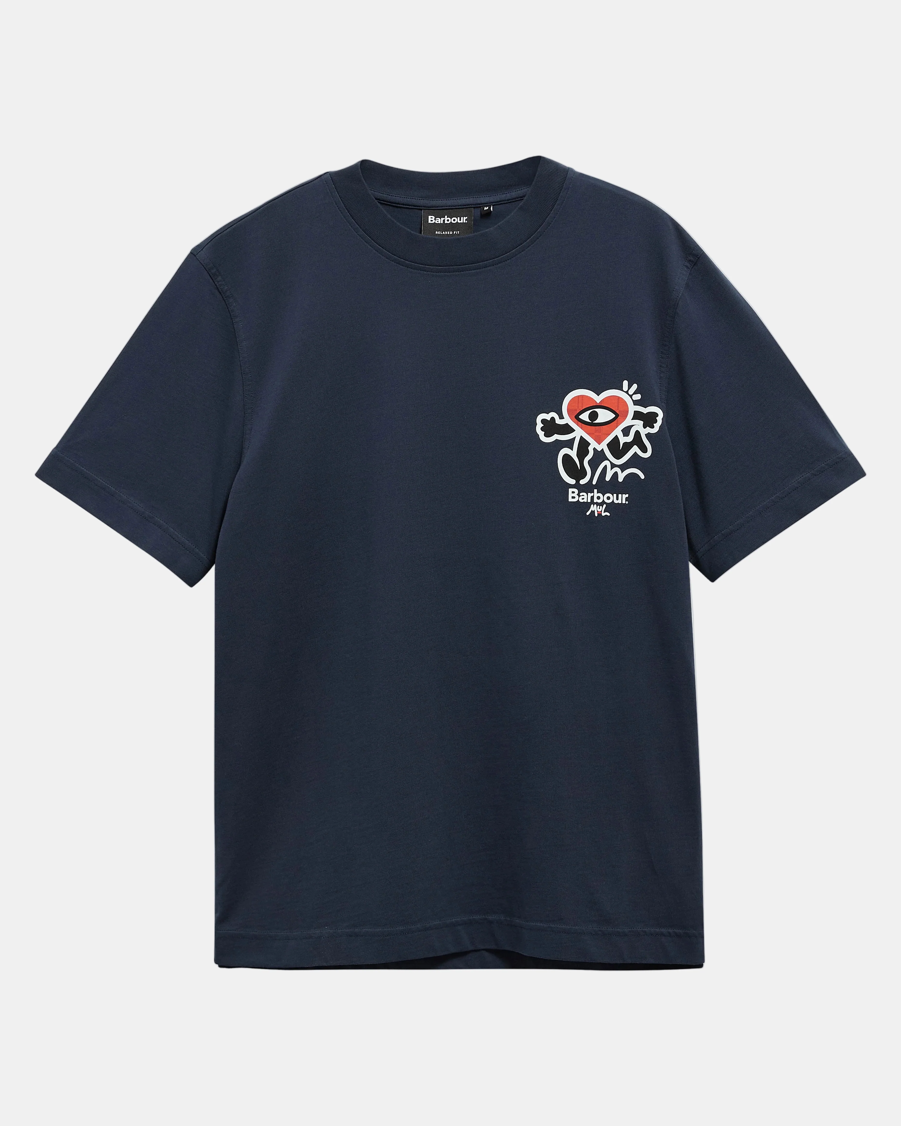 Barbour x Mul Mens Camping Trip Graphic T-Shirt - Navy