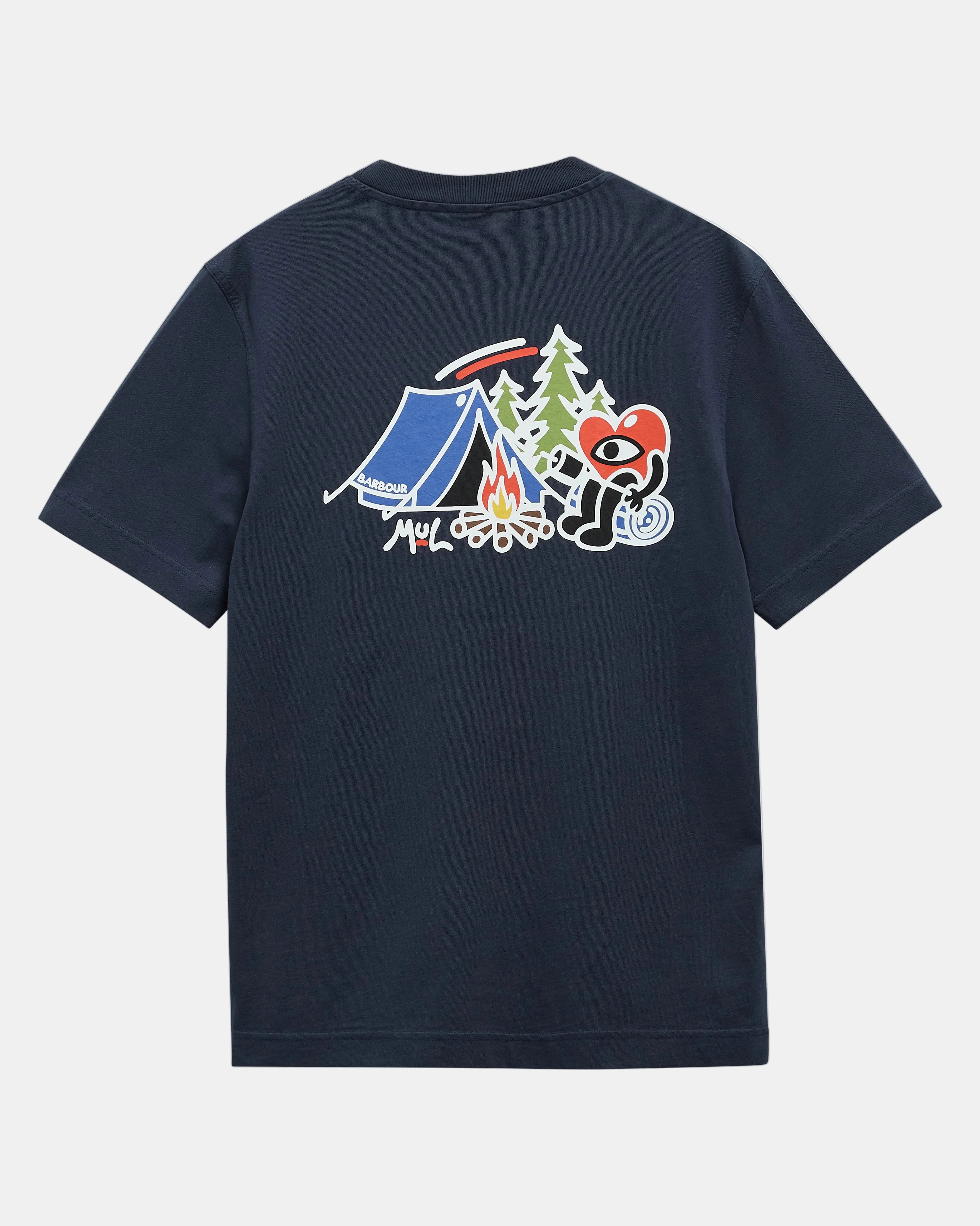 Barbour x Mul Mens Camping Trip Graphic T-Shirt - Navy - Image 2