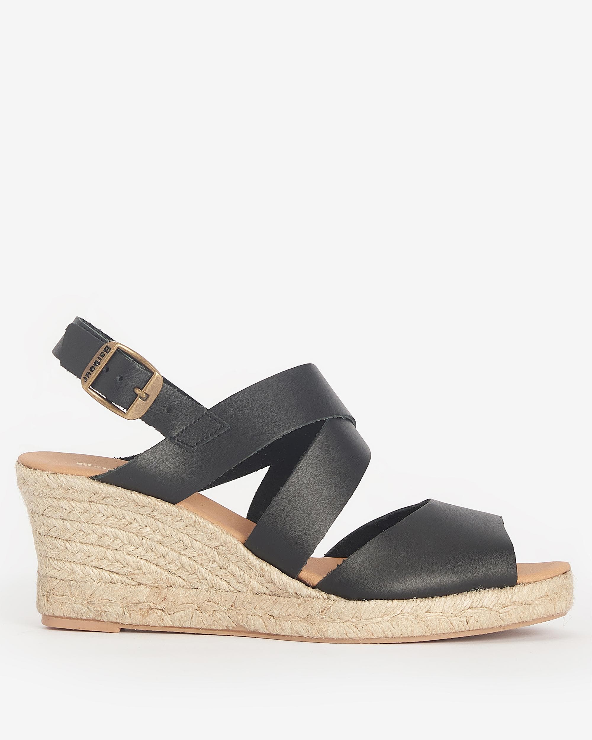 Barbour Yolanda Womens Wedge Espadrilles - Black - Image 6
