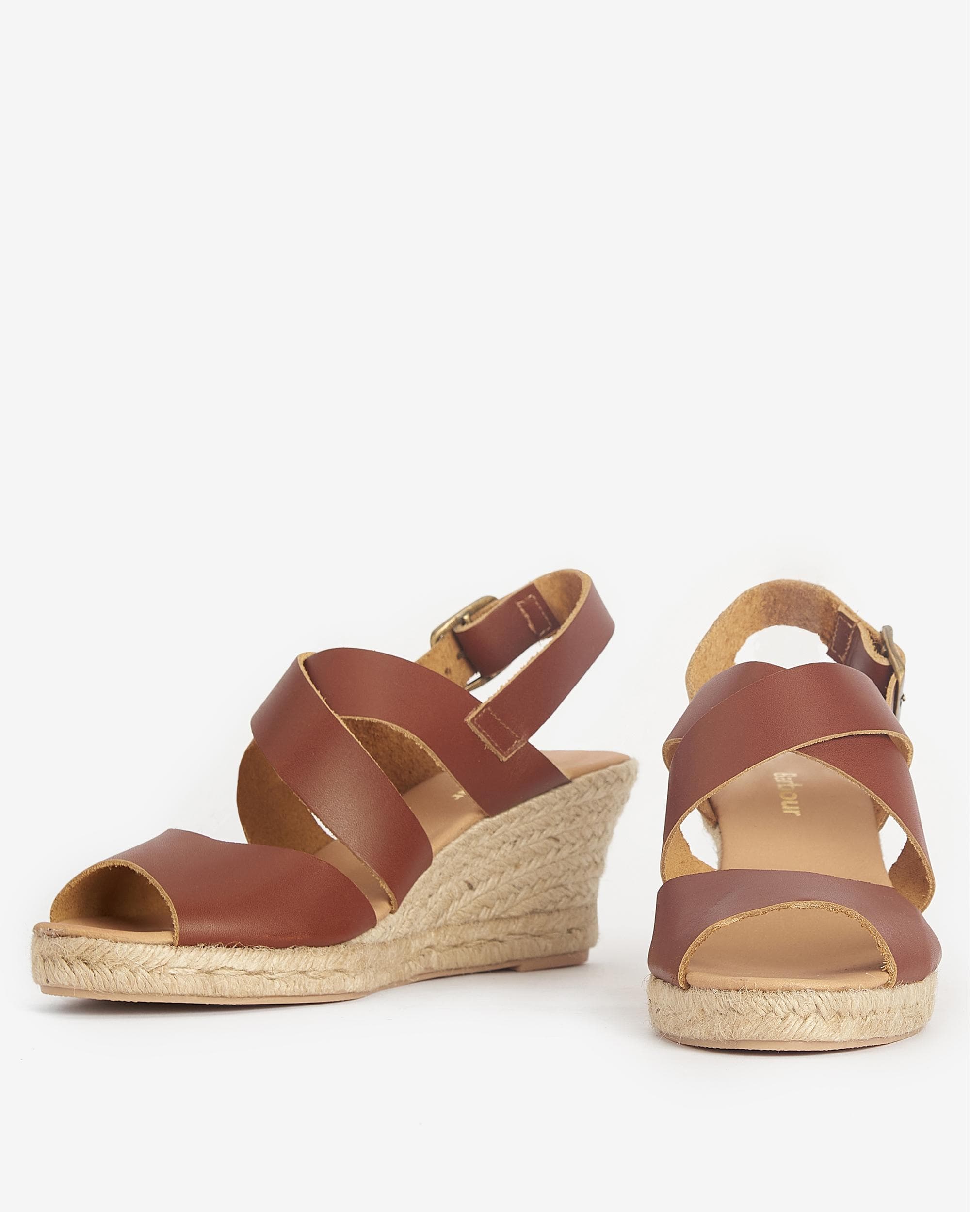 Barbour Yolanda Womens Wedge Espadrilles - Tan - Image 2
