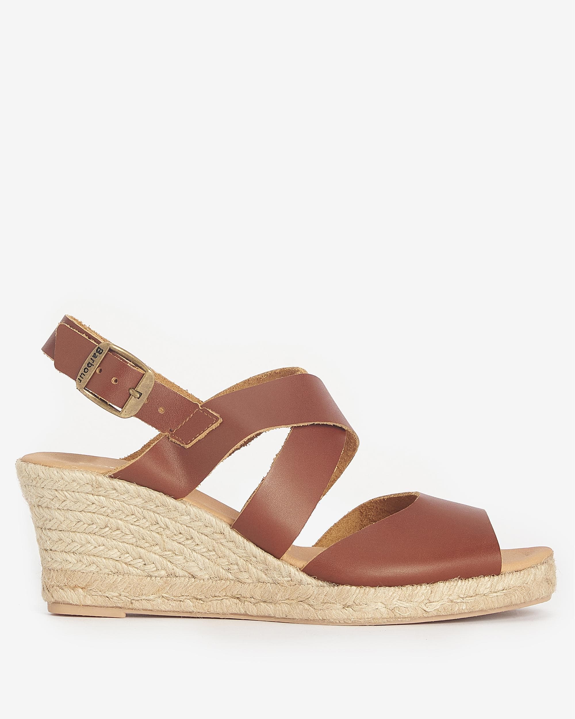 Barbour Yolanda Womens Wedge Espadrilles - Tan - Image 6