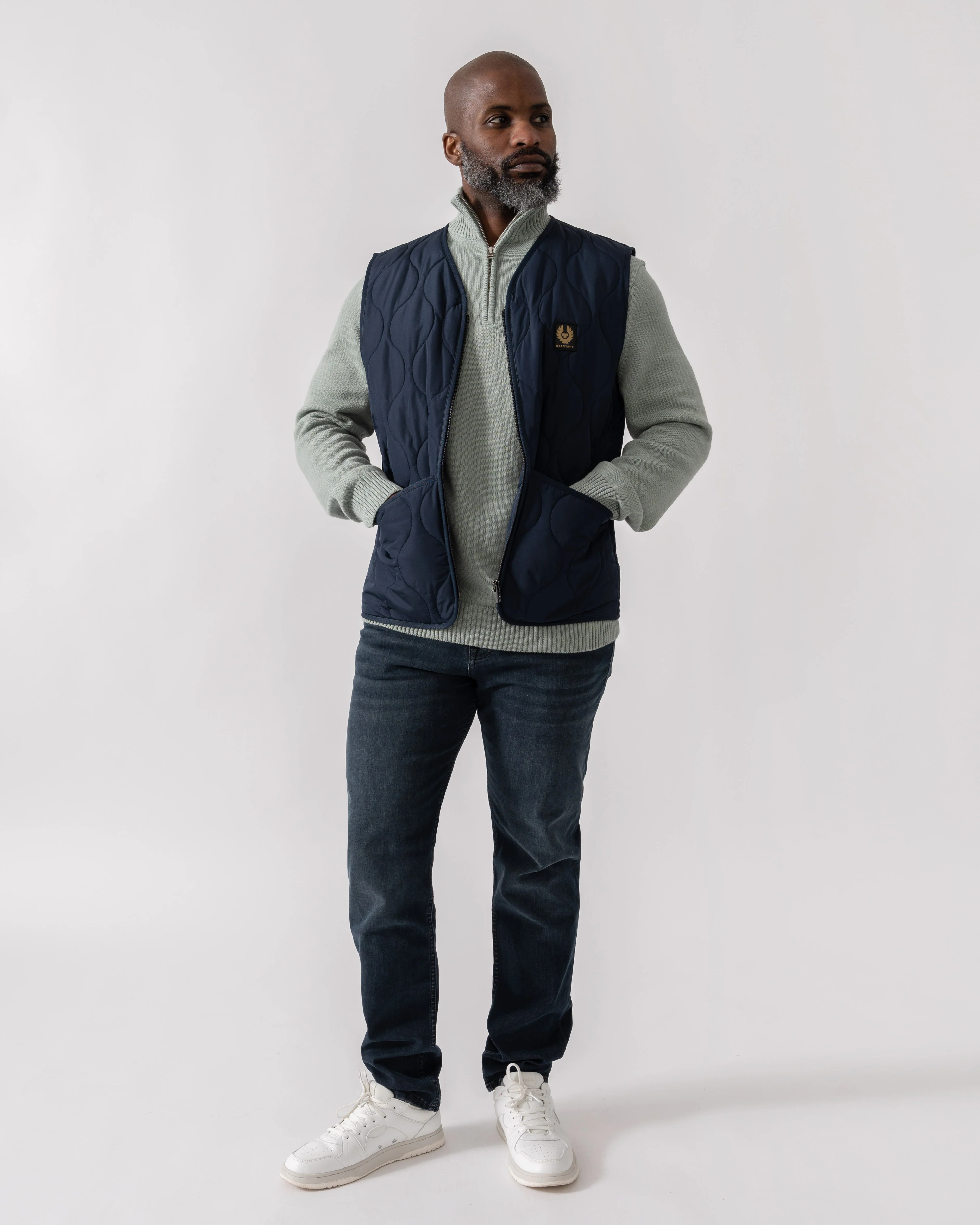 Belstaff Base Mens Gilet - Dark Ink - Image 2