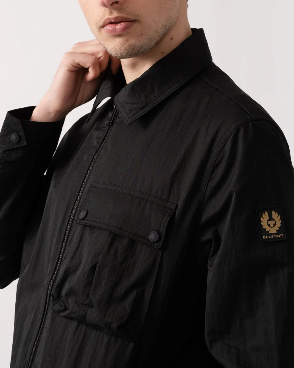 Belstaff Drome Mens Overshirt - Black - Image 6