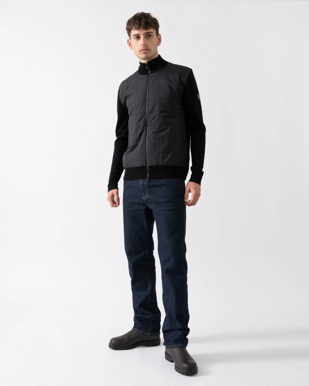 Belstaff Kelbrook Mens Merino Wool Zip Cardigan - Black - Image 3
