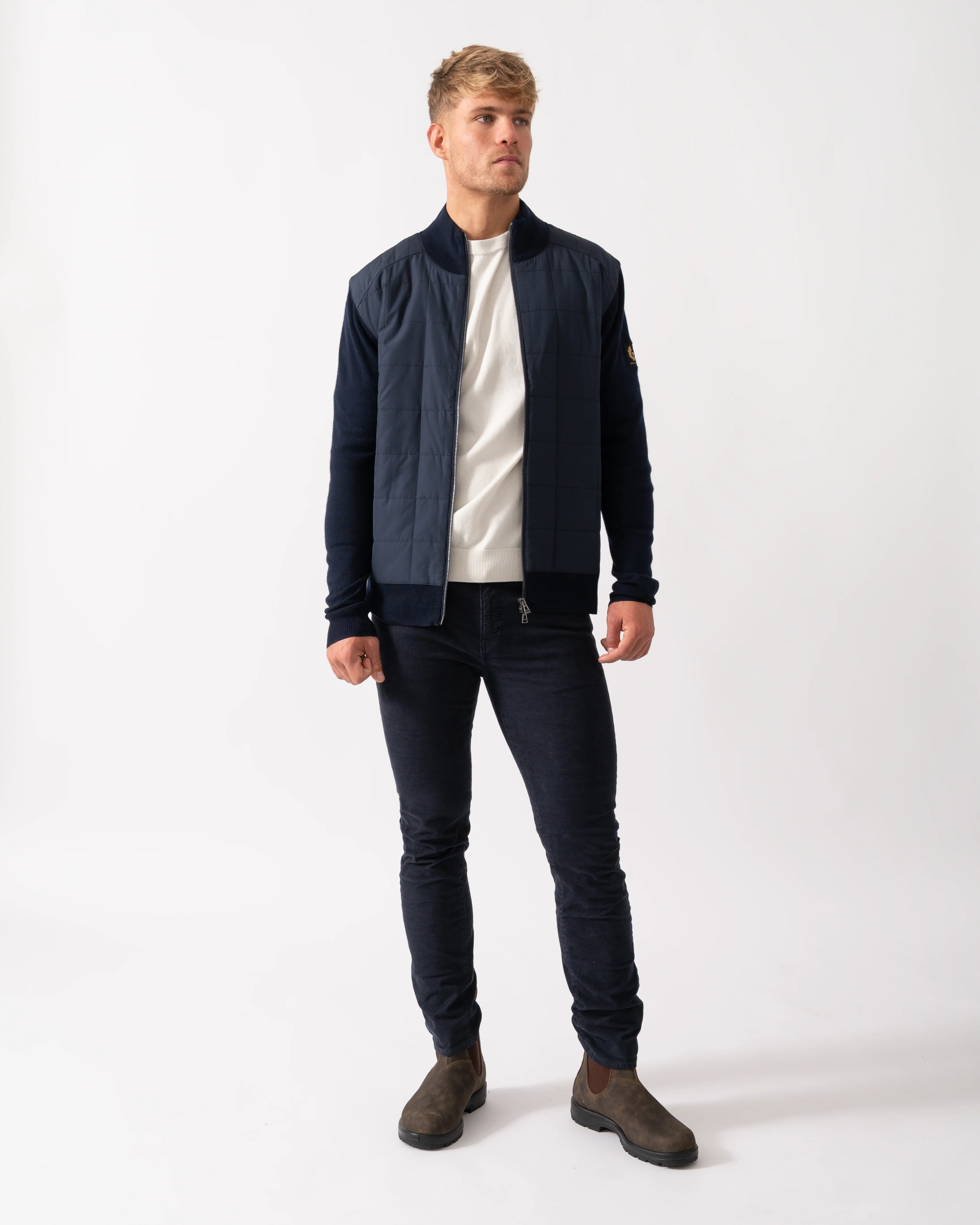 Belstaff Kelbrook Mens Merino Wool Zip Cardigan - Dark Ink - Image 2