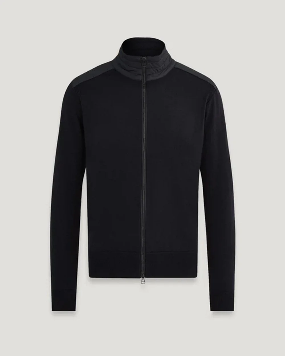 Belstaff Kelby Mens Merino Wool Zip Cardigan - Black - Image 5