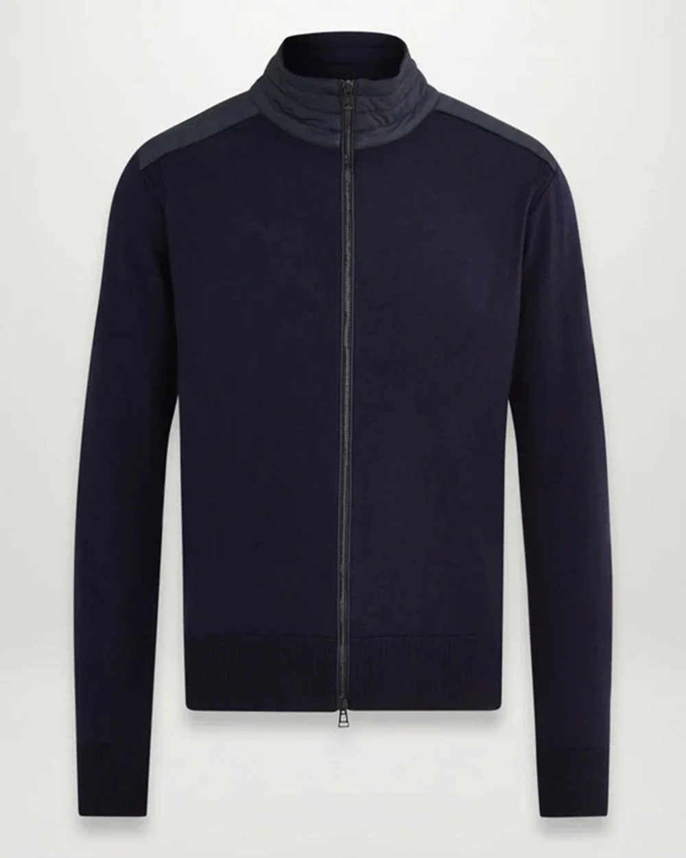 Belstaff Kelby Mens Merino Wool Zip Cardigan - Dark Ink - Image 6