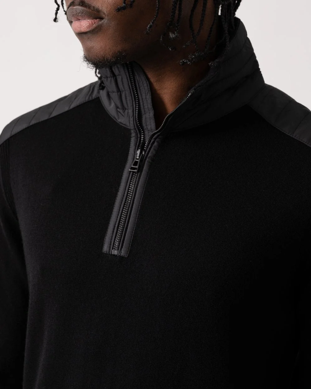 Belstaff Kilmington Mens Merino Wool Quarter Zip Jumper - Black - Image 4