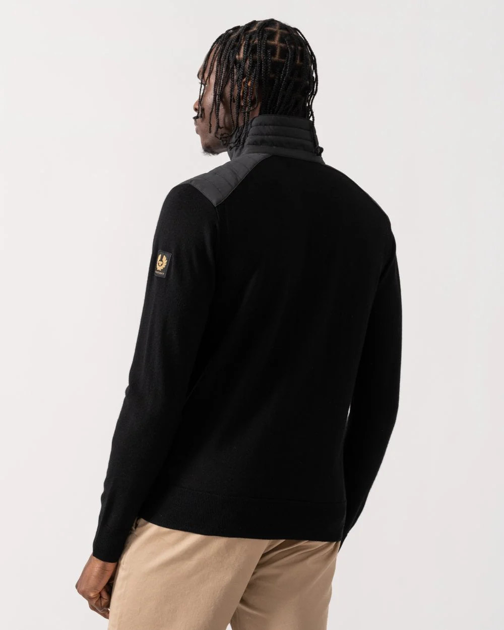 Belstaff Kilmington Mens Merino Wool Quarter Zip Jumper - Black - Image 5