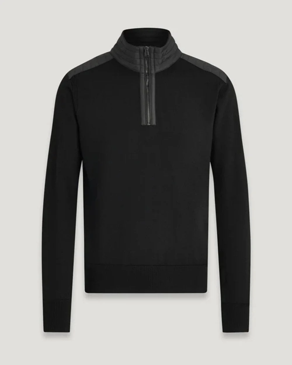 Belstaff Kilmington Mens Merino Wool Quarter Zip Jumper - Black - Image 6
