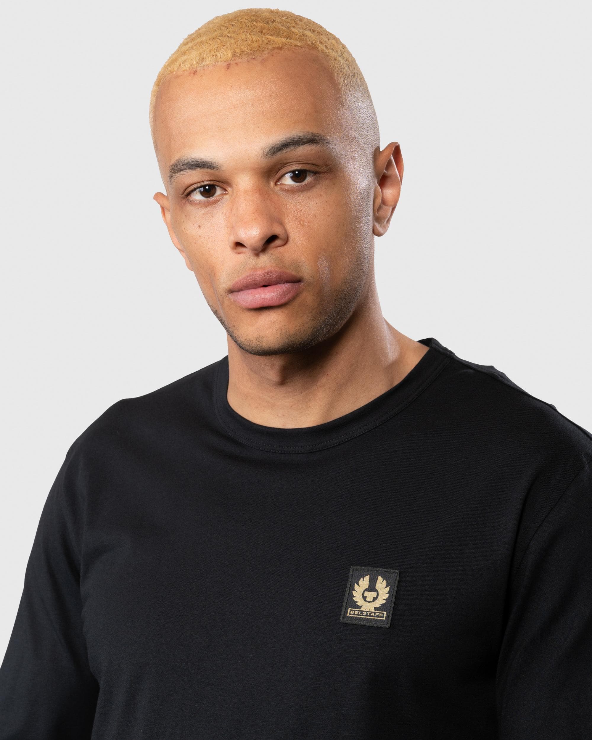 Belstaff Long Sleeved Logo Patch T-Shirt - Black - Image 2