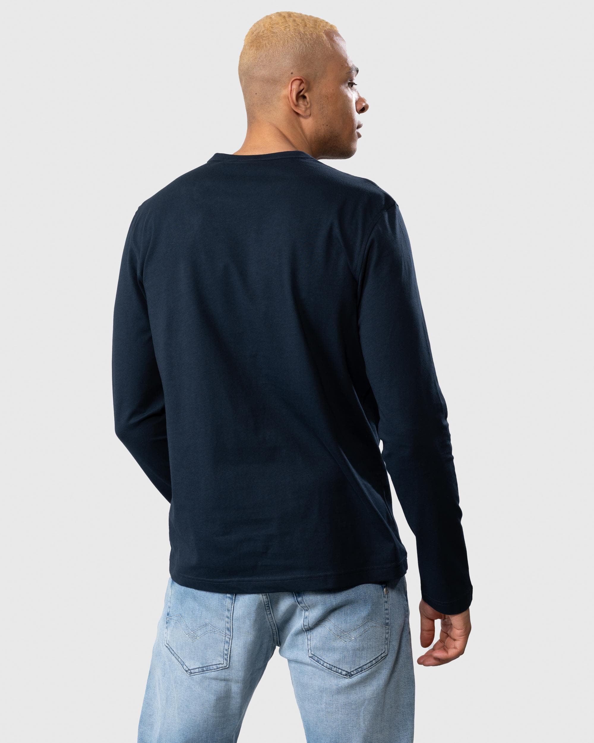 Belstaff Long Sleeved Logo Patch T-Shirt - Dark Ink - Image 5