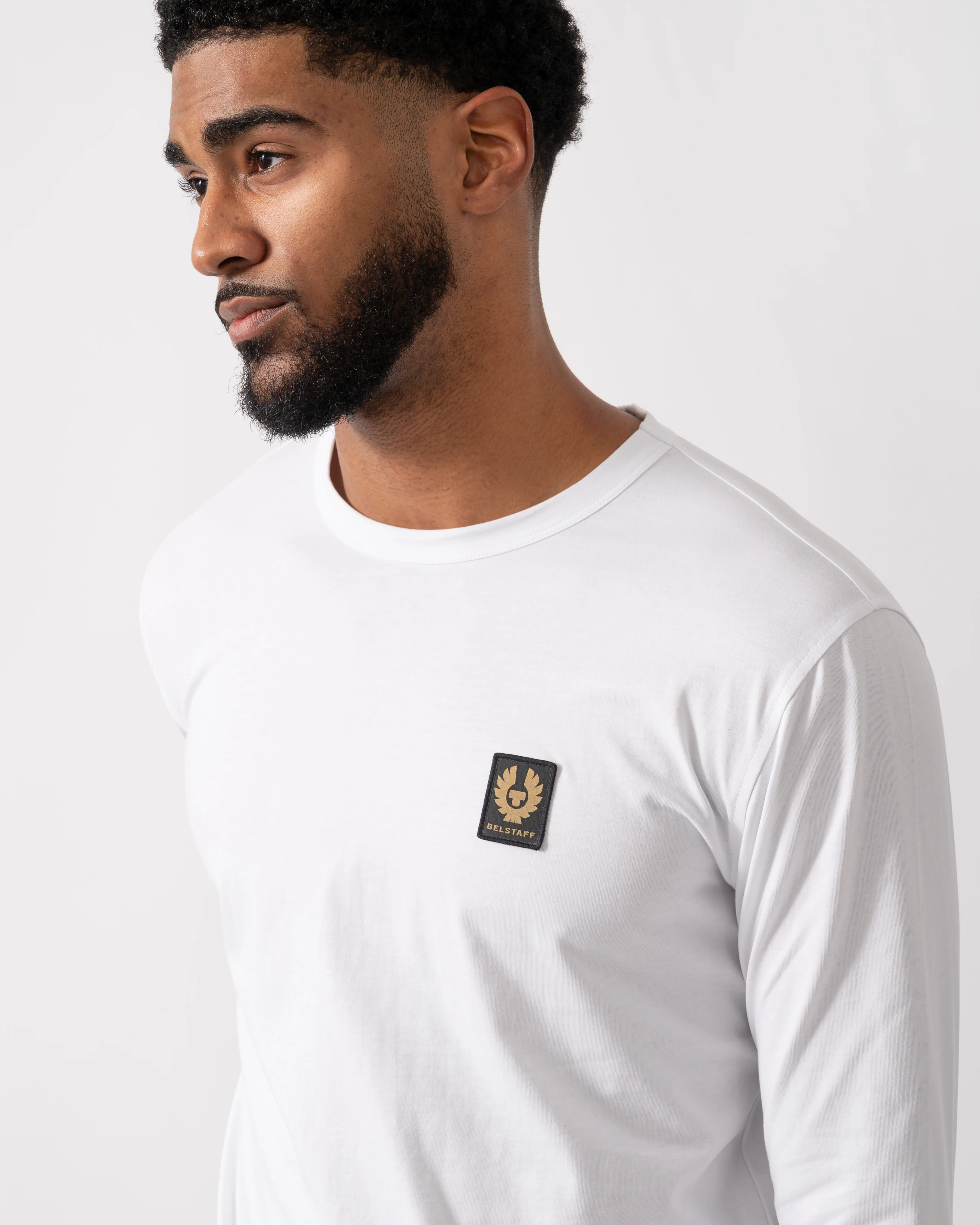 Belstaff Long Sleeved Logo Patch T-Shirt - White - Image 3