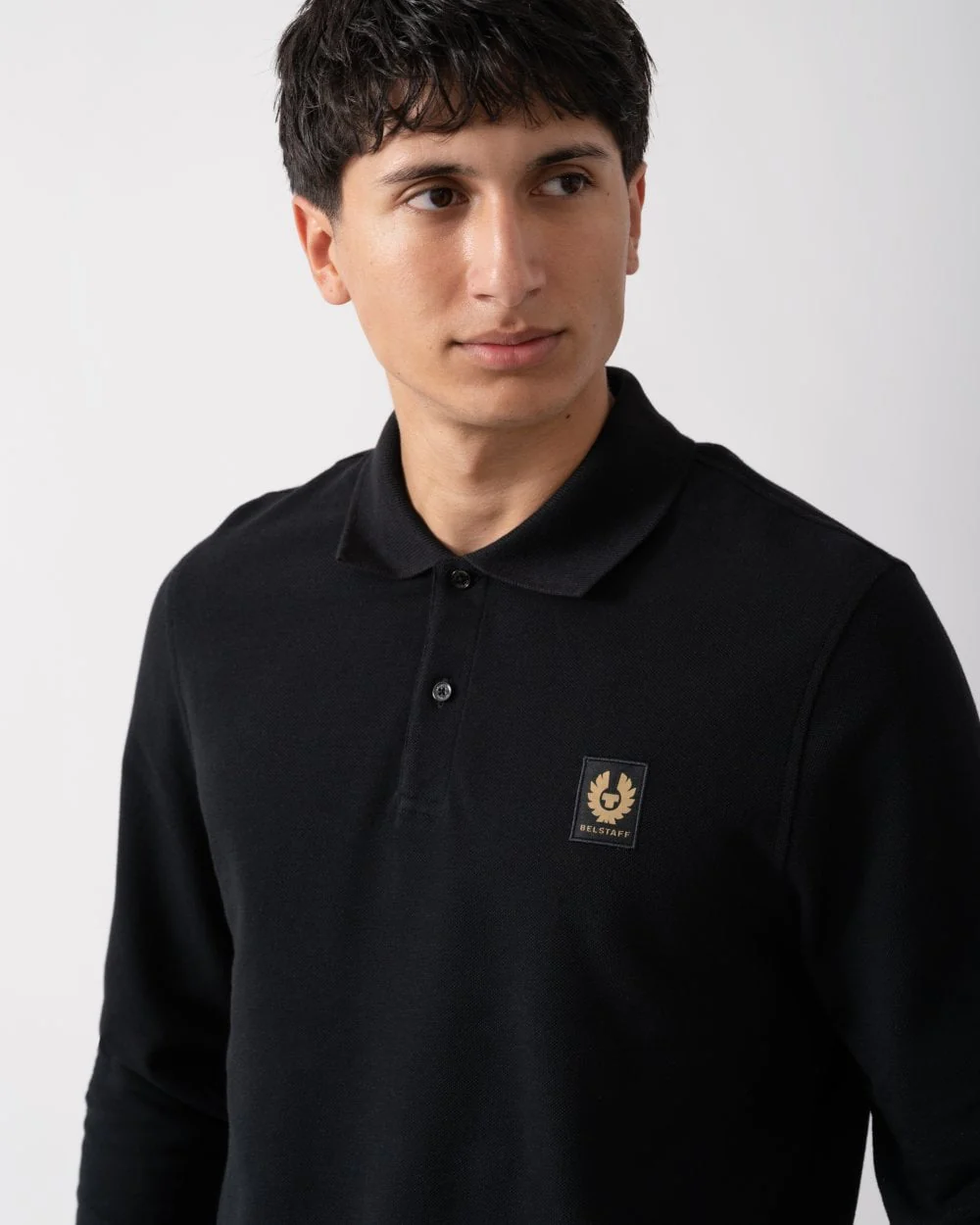 Belstaff Long Sleeved Mens Essentials Polo - Black - Image 2
