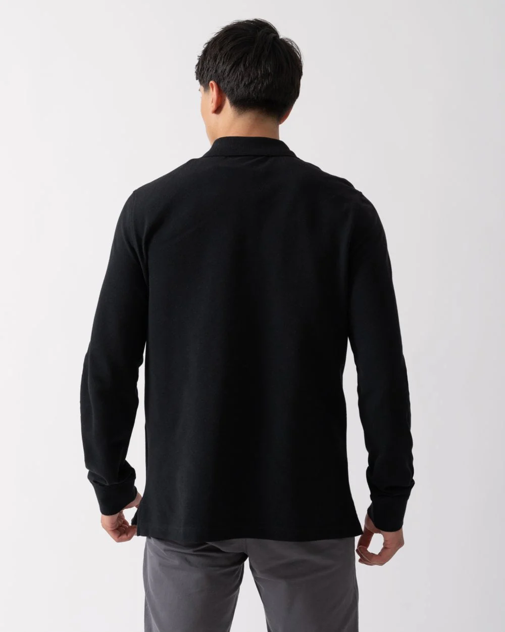 Belstaff Long Sleeved Mens Essentials Polo - Black - Image 4
