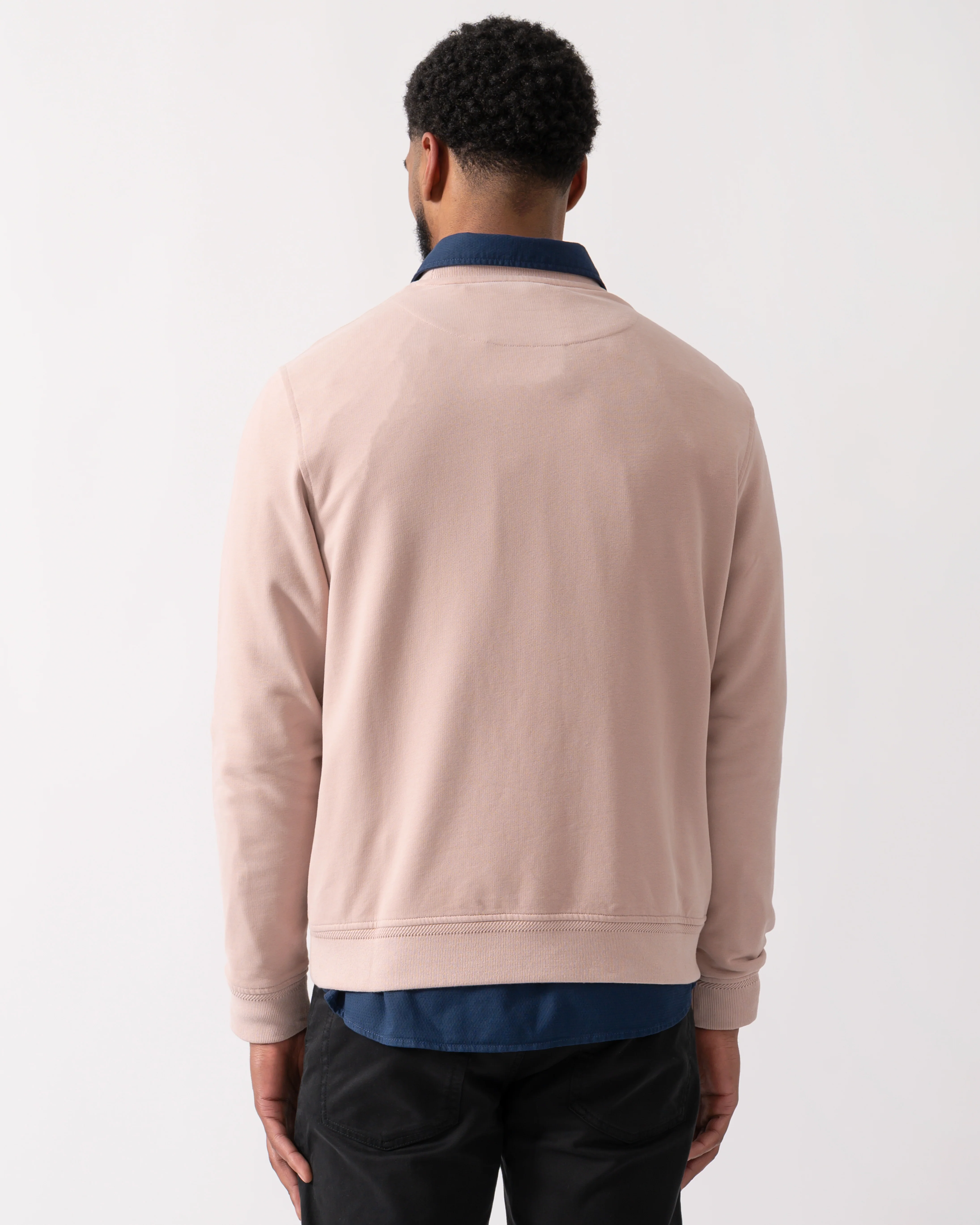 Belstaff Mens Crew Neck Sweatshirt With Logo Patch - Dusk Pink - Image 4