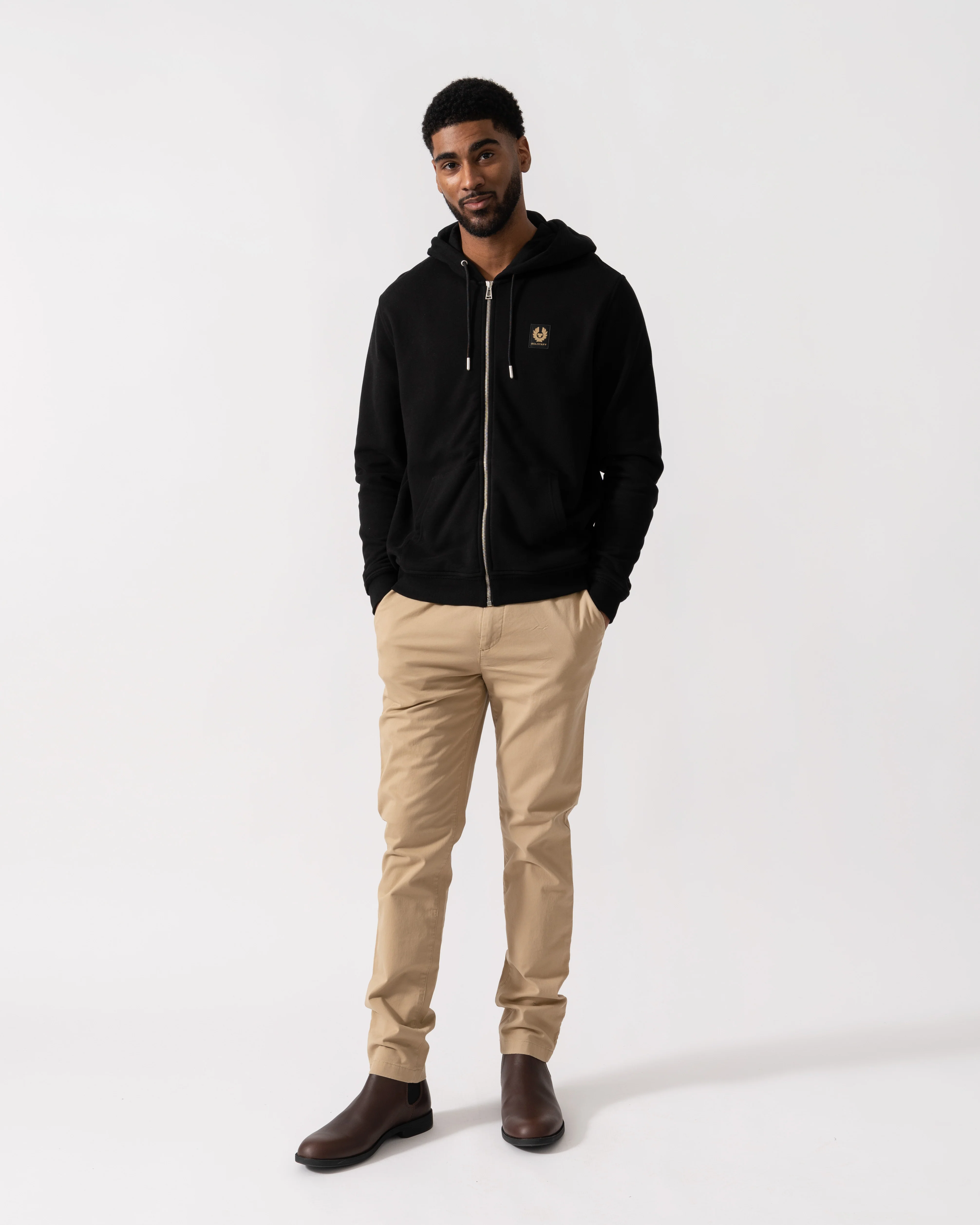 Belstaff Mens Full Zip Hoodie - Black - Image 3