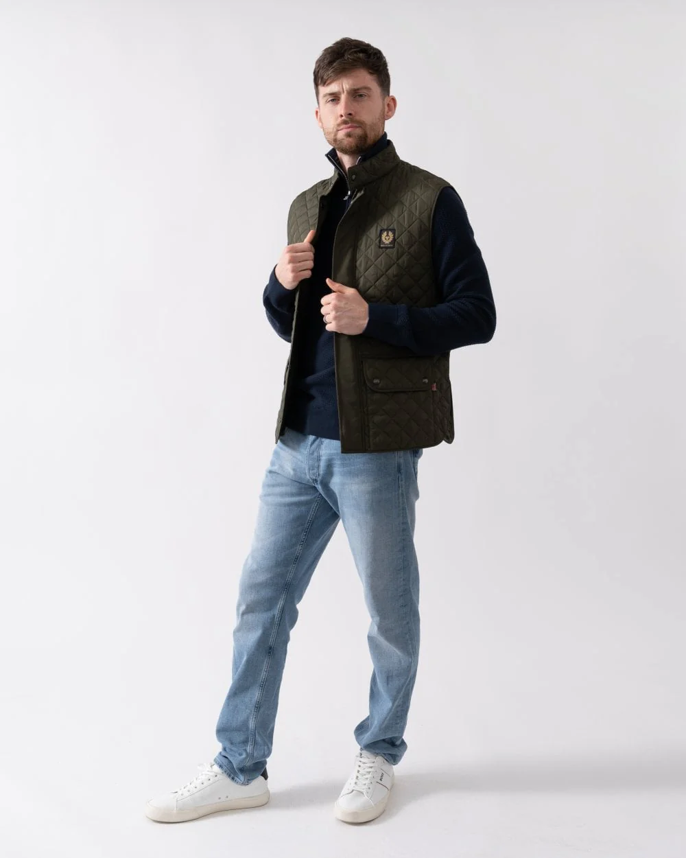 Belstaff Mens Icon Gilet - Faded Olive - Image 3