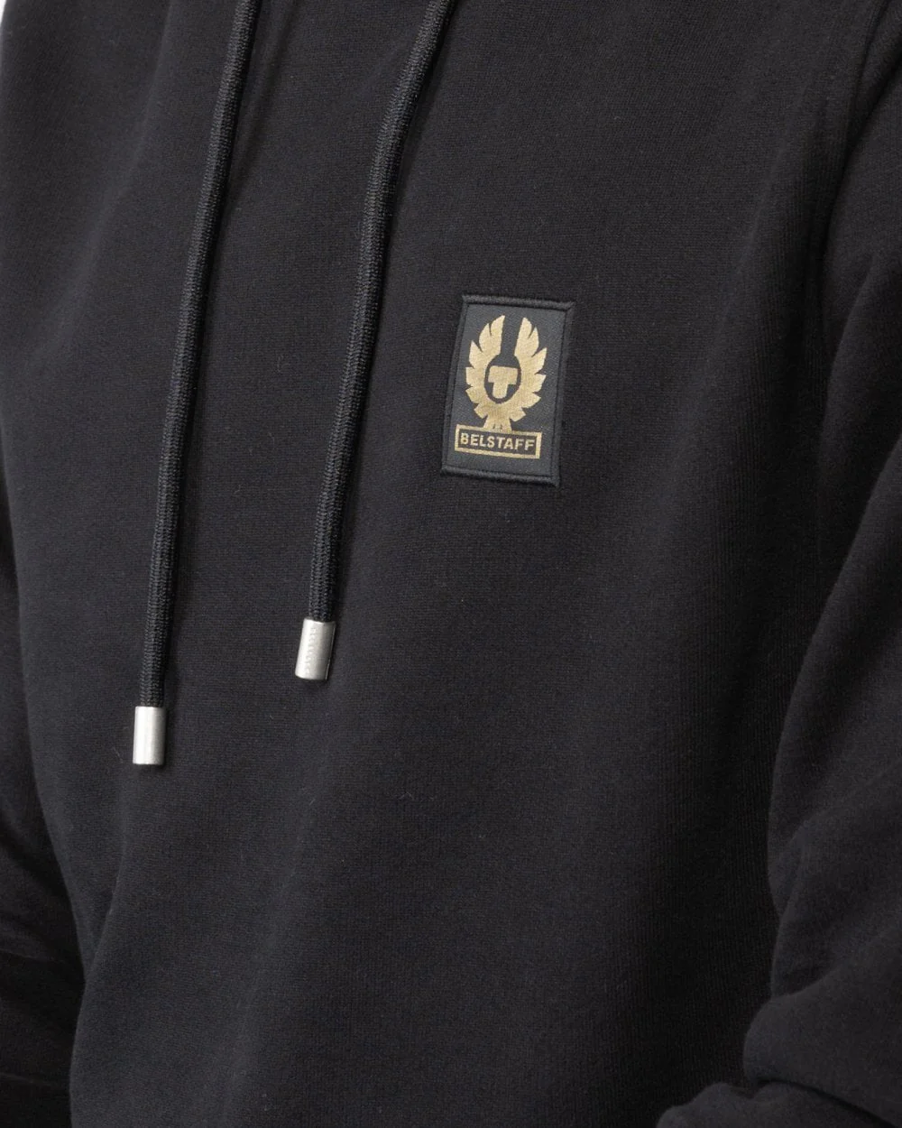 Belstaff Mens Pullover Logo Patch Hoodie - Black - Image 4