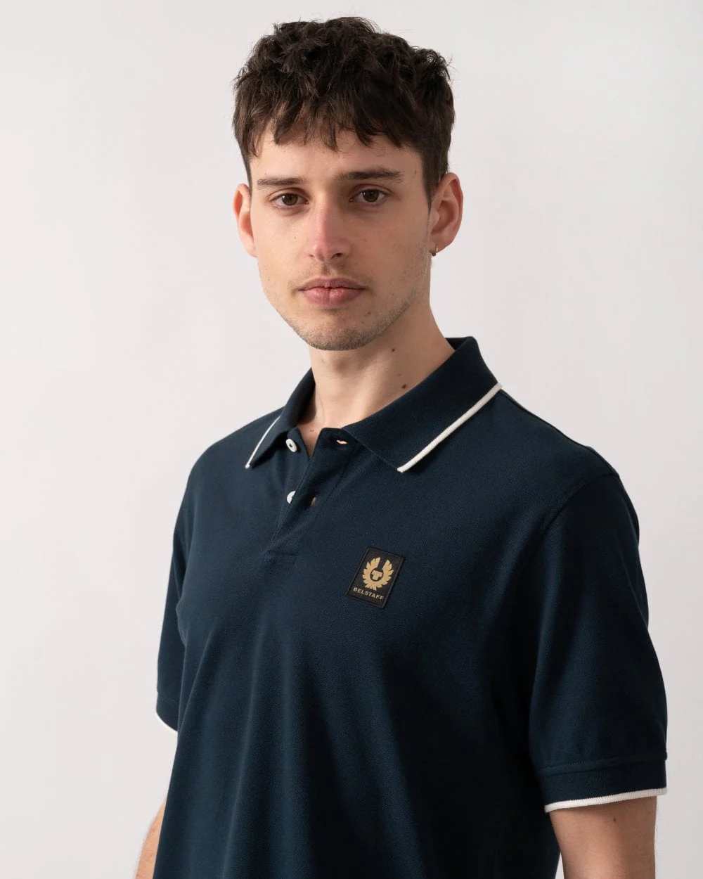 Belstaff Mens Tipped Polo - Dark Ink - Image 2