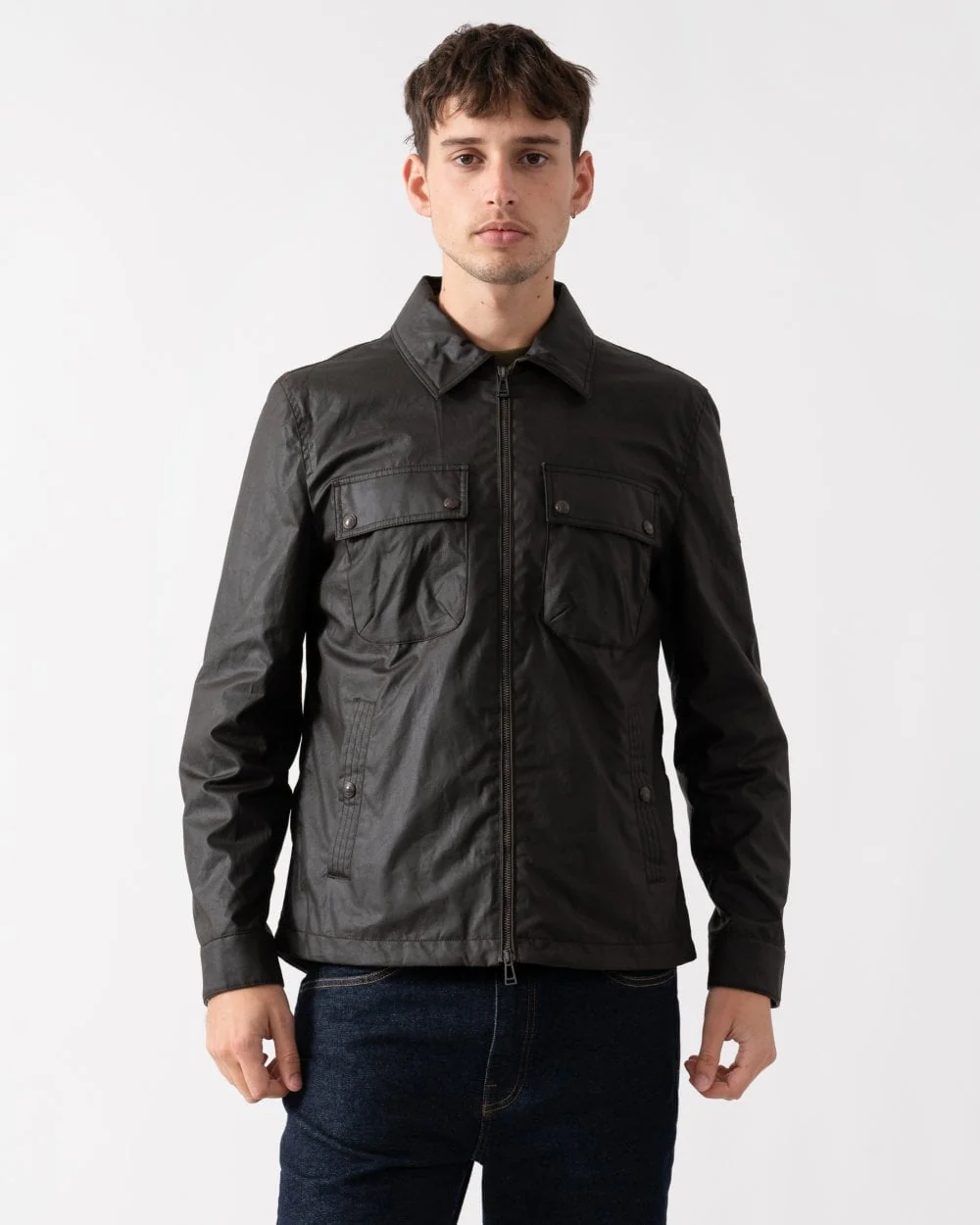 Belstaff Mens Waxed Cotton Tour Overshirt