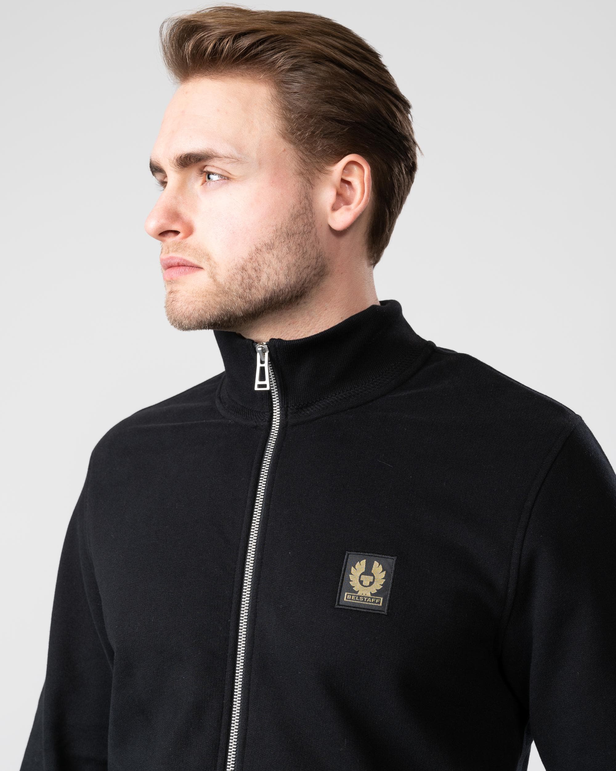 Belstaff Mens Zip Through Sweatshirt - Black - Image 2