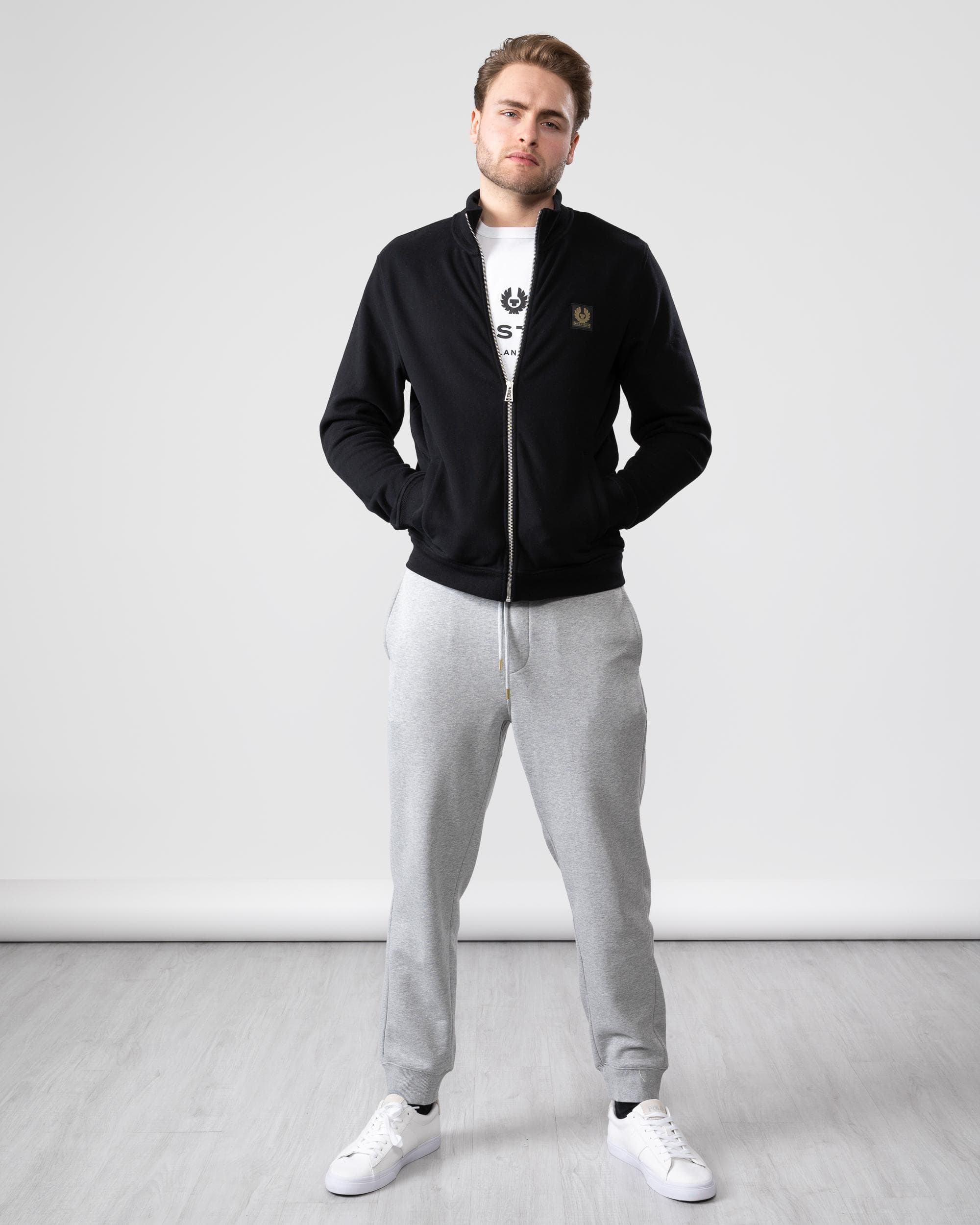Belstaff Mens Zip Through Sweatshirt - Black - Image 3