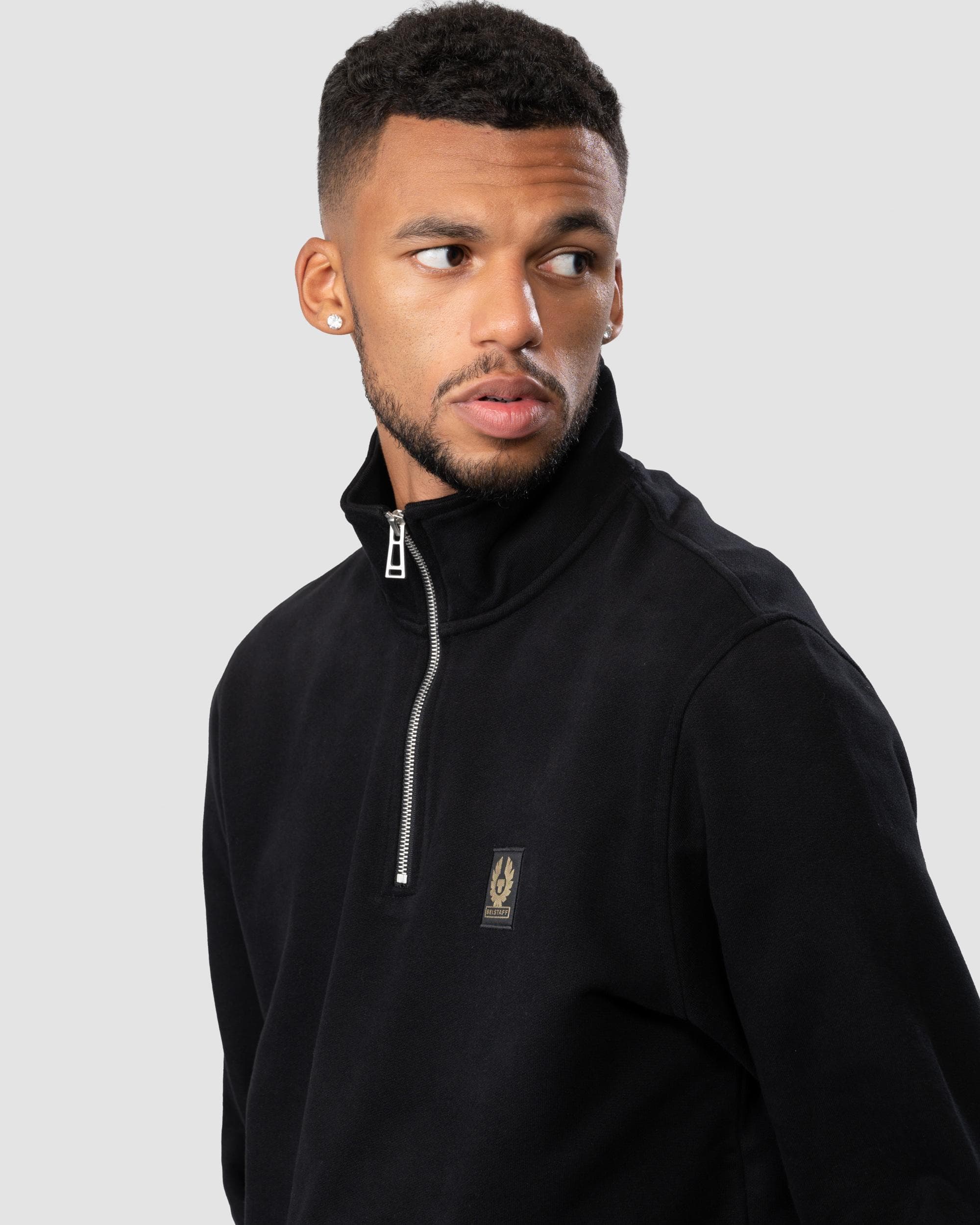Belstaff Quarter Zip Sweatshirt - Black - Image 2