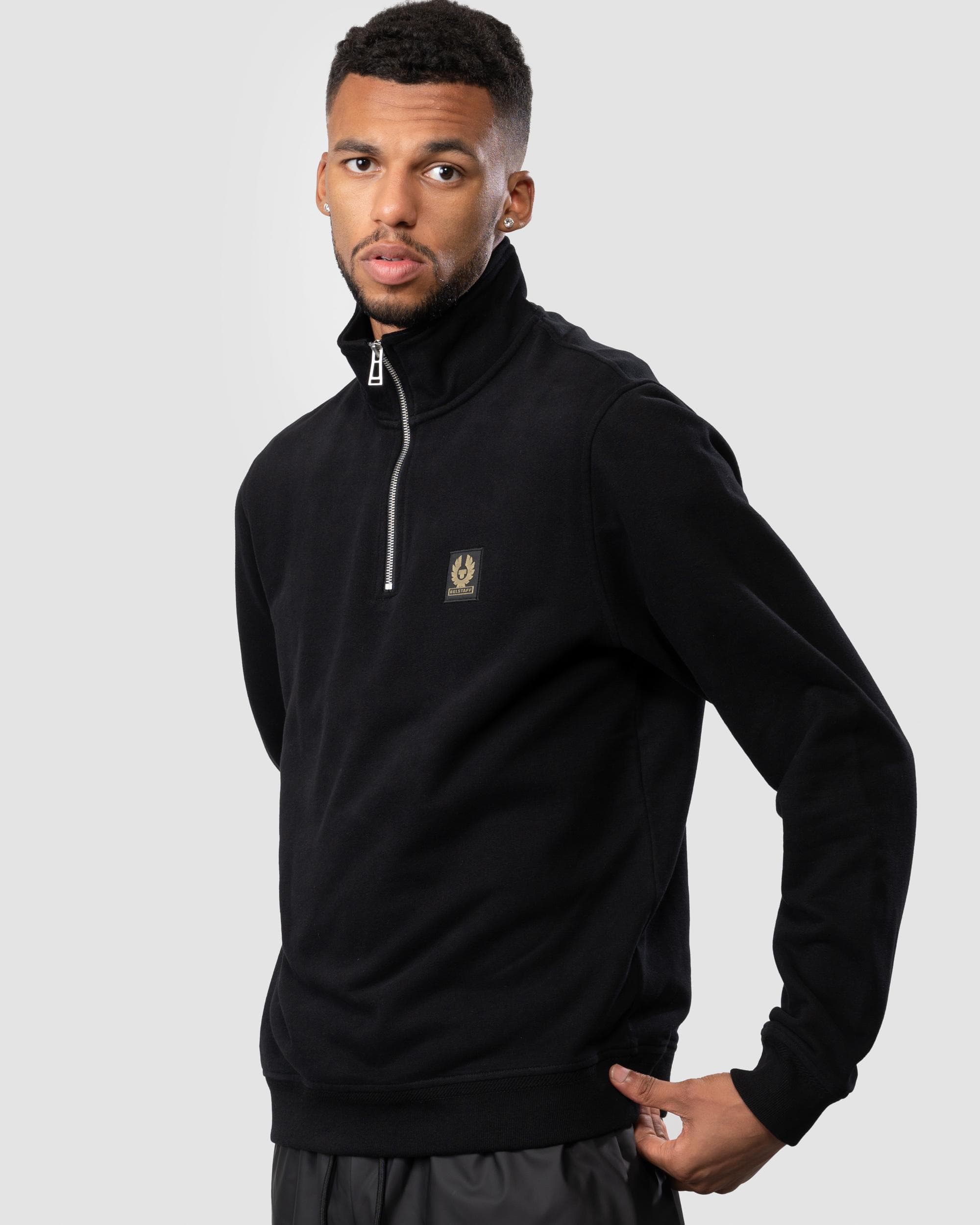 Belstaff Quarter Zip Sweatshirt - Black - Image 4