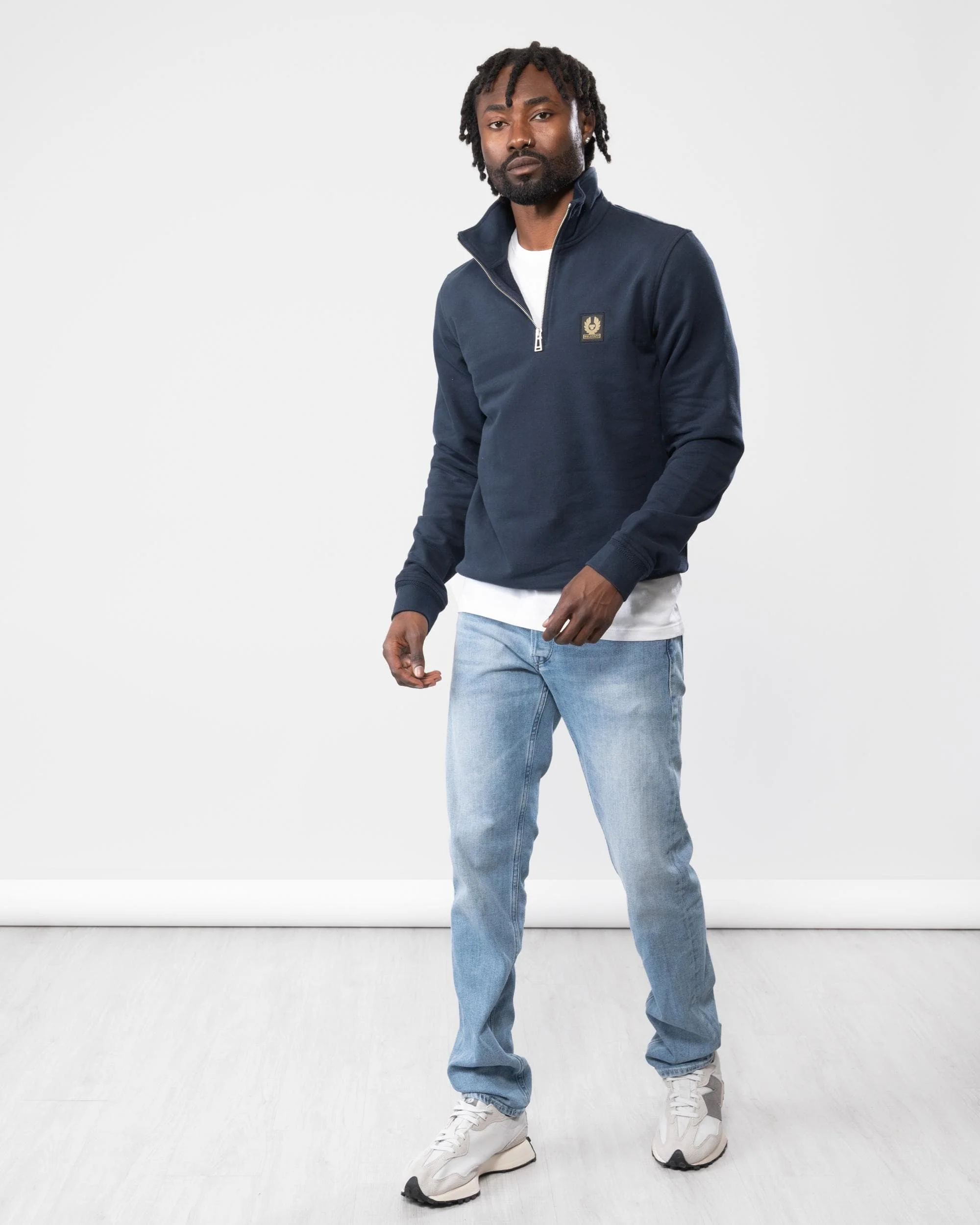 Belstaff Quarter Zip Sweatshirt - Dark Ink - Image 5