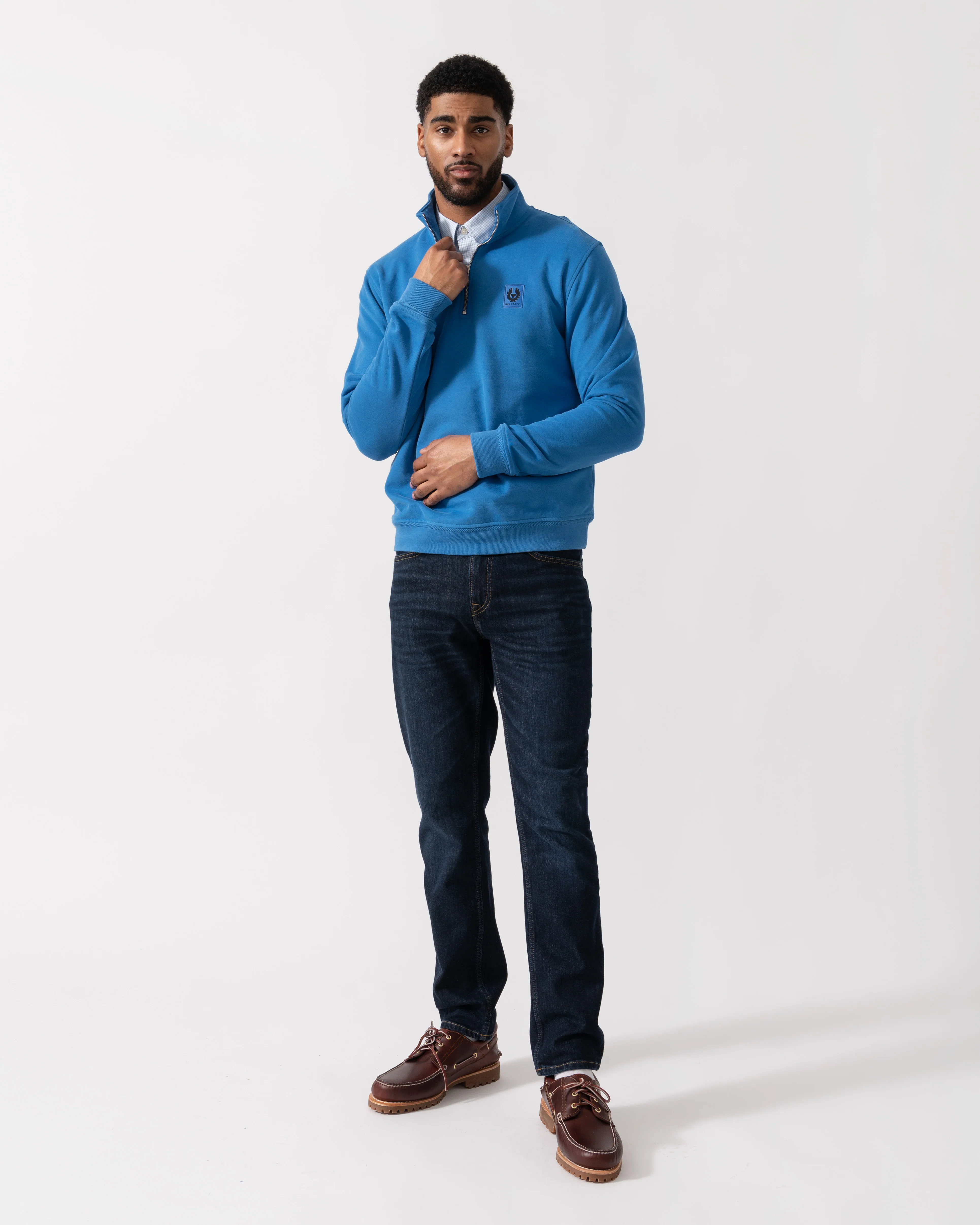 Belstaff Quarter Zip Sweatshirt - Marine Blue - Image 2
