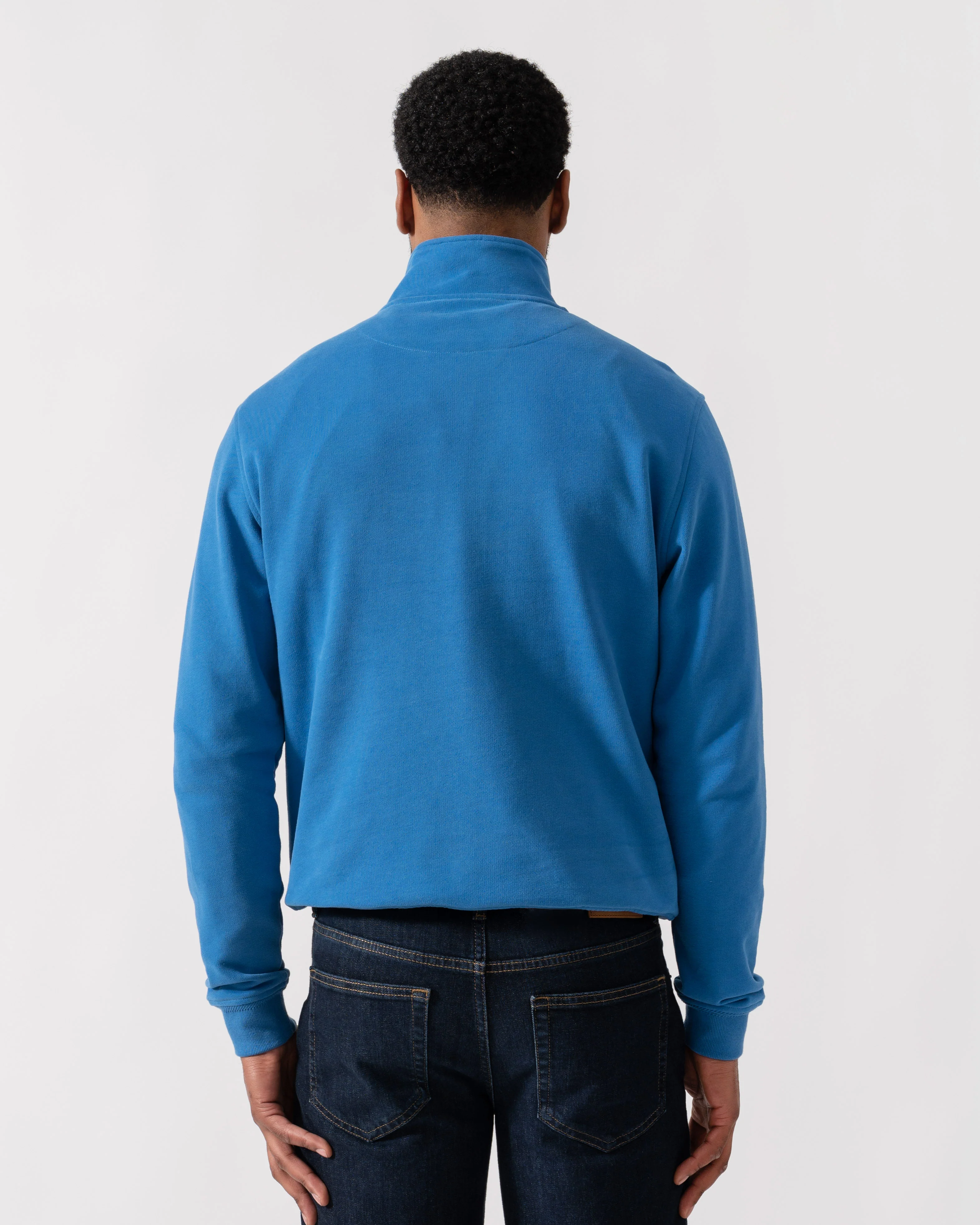 Belstaff Quarter Zip Sweatshirt - Marine Blue - Image 4