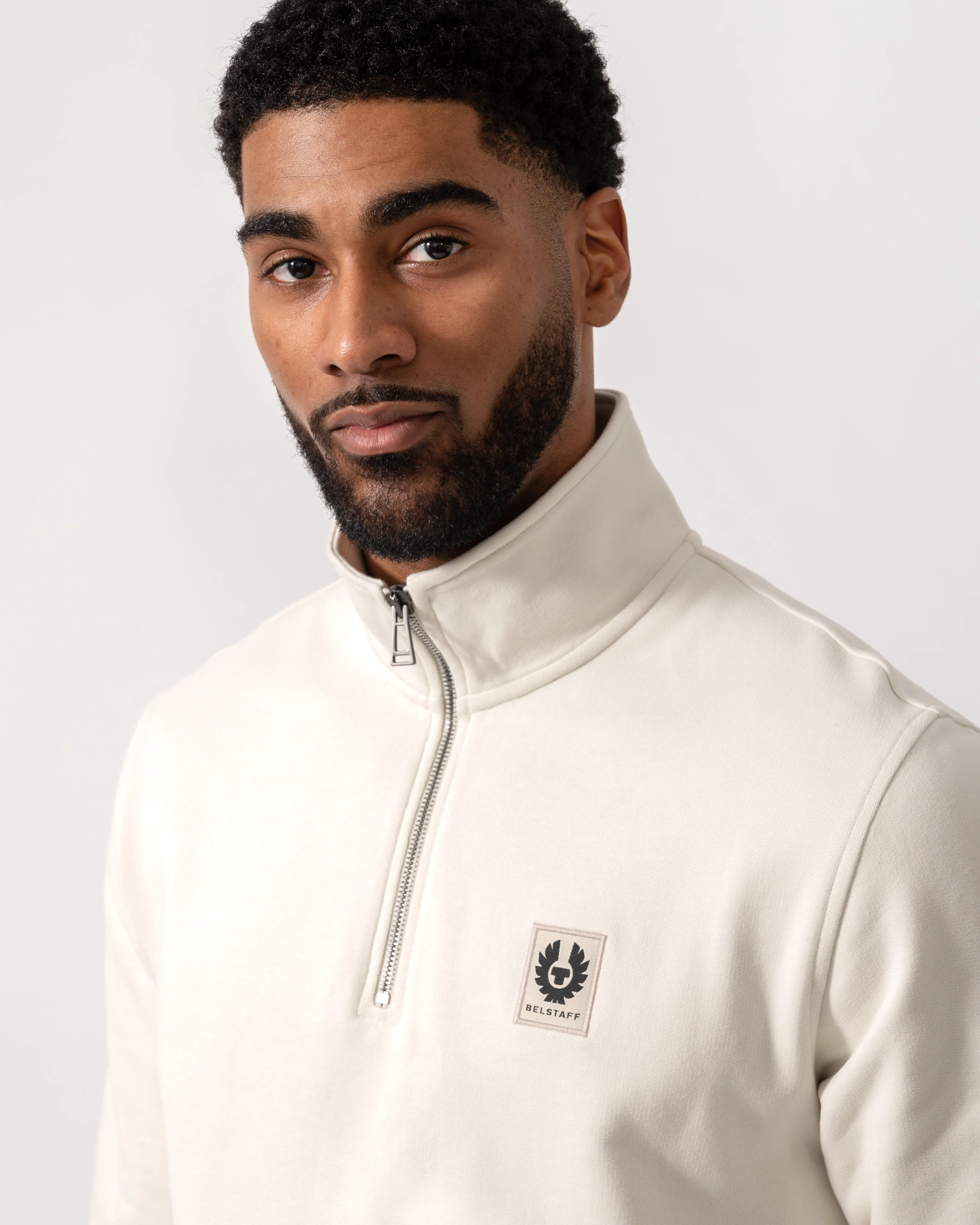 Belstaff Quarter Zip Sweatshirt - Silver Birch - Image 2