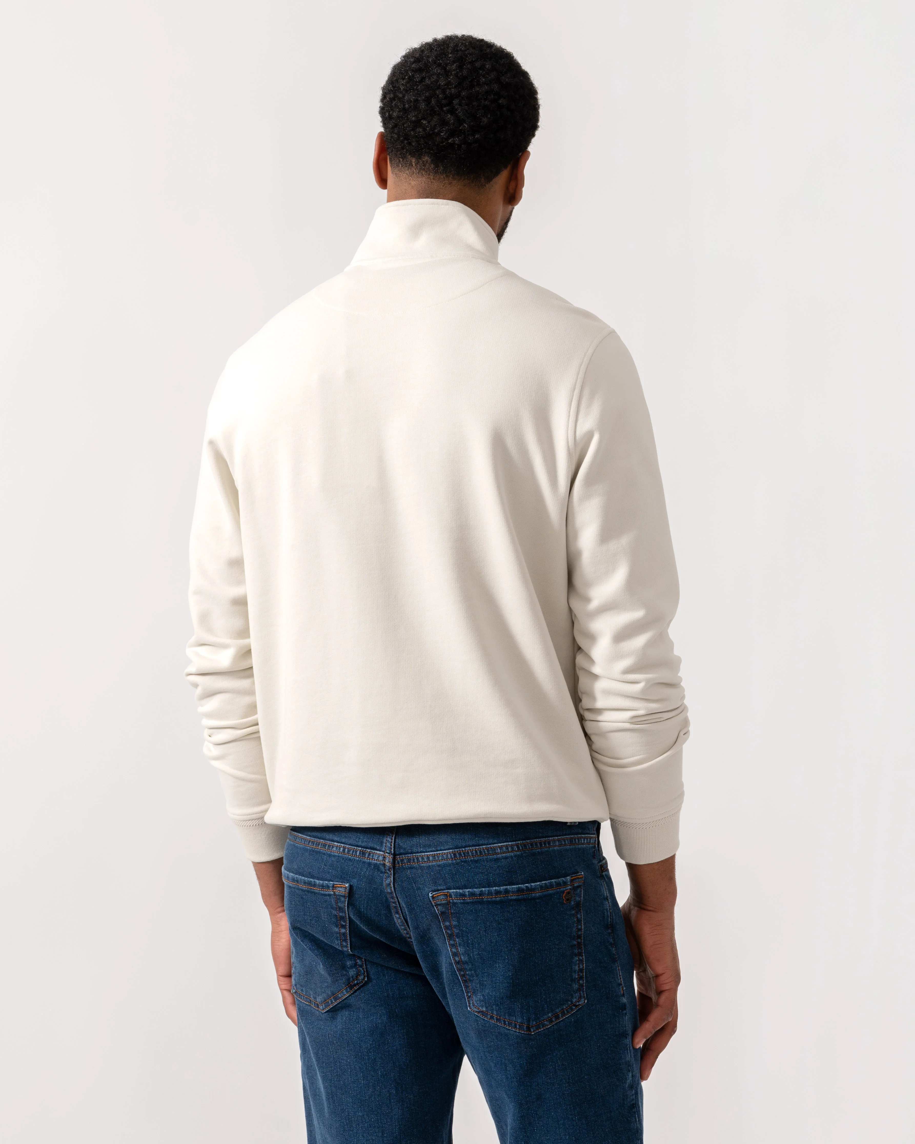 Belstaff Quarter Zip Sweatshirt - Silver Birch - Image 4