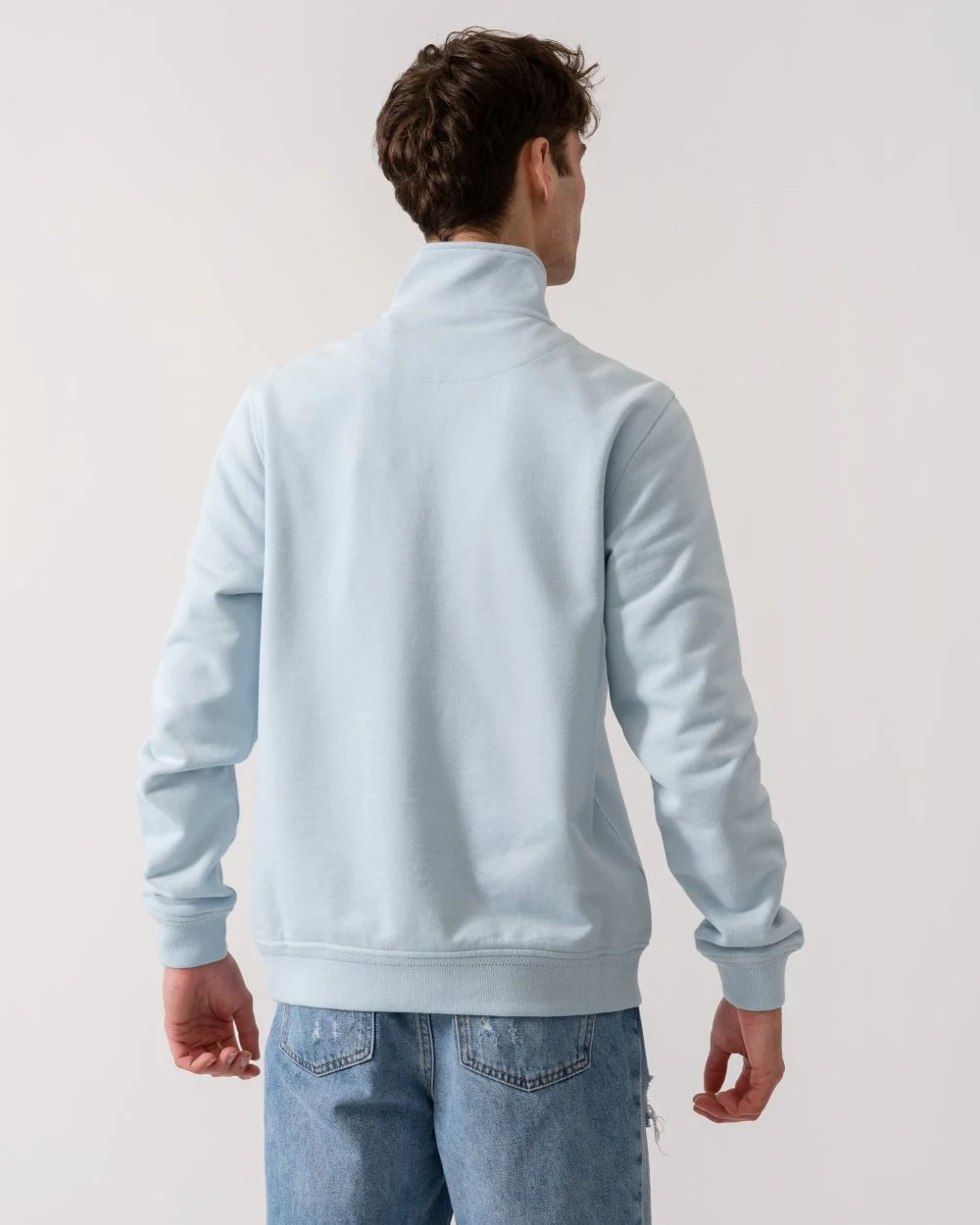 Belstaff Quarter Zip Sweatshirt - Sky Blue - Image 4
