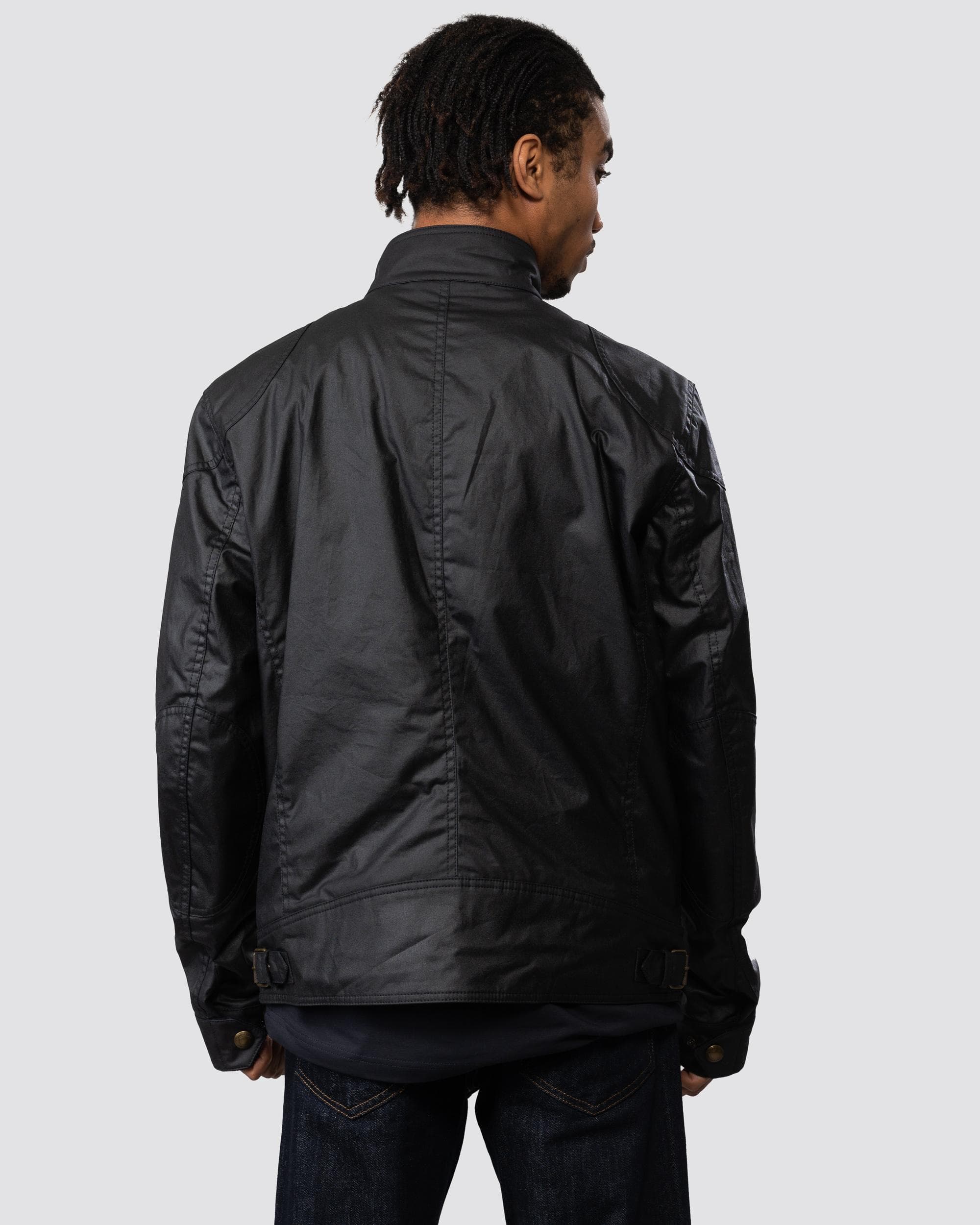 Belstaff Racemaster Mens Waxed Cotton Compact Field Jacket - Dark Navy - Image 4