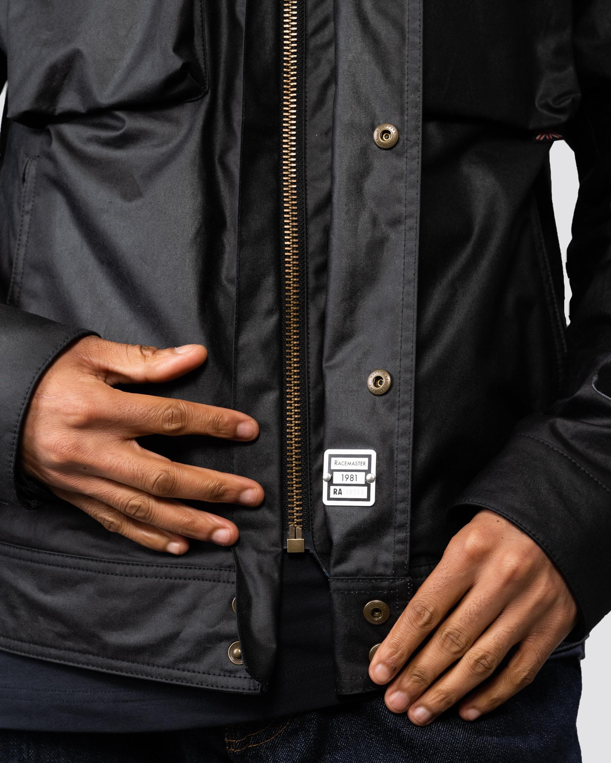 Belstaff Racemaster Mens Waxed Cotton Compact Field Jacket - Dark Navy - Image 6