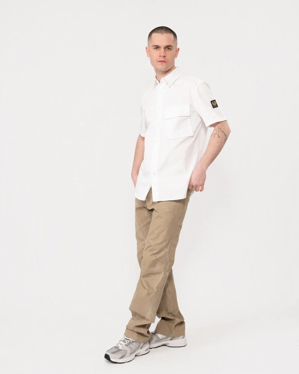 Belstaff Scale Mens Short Sleeve Shirt - White - Image 3