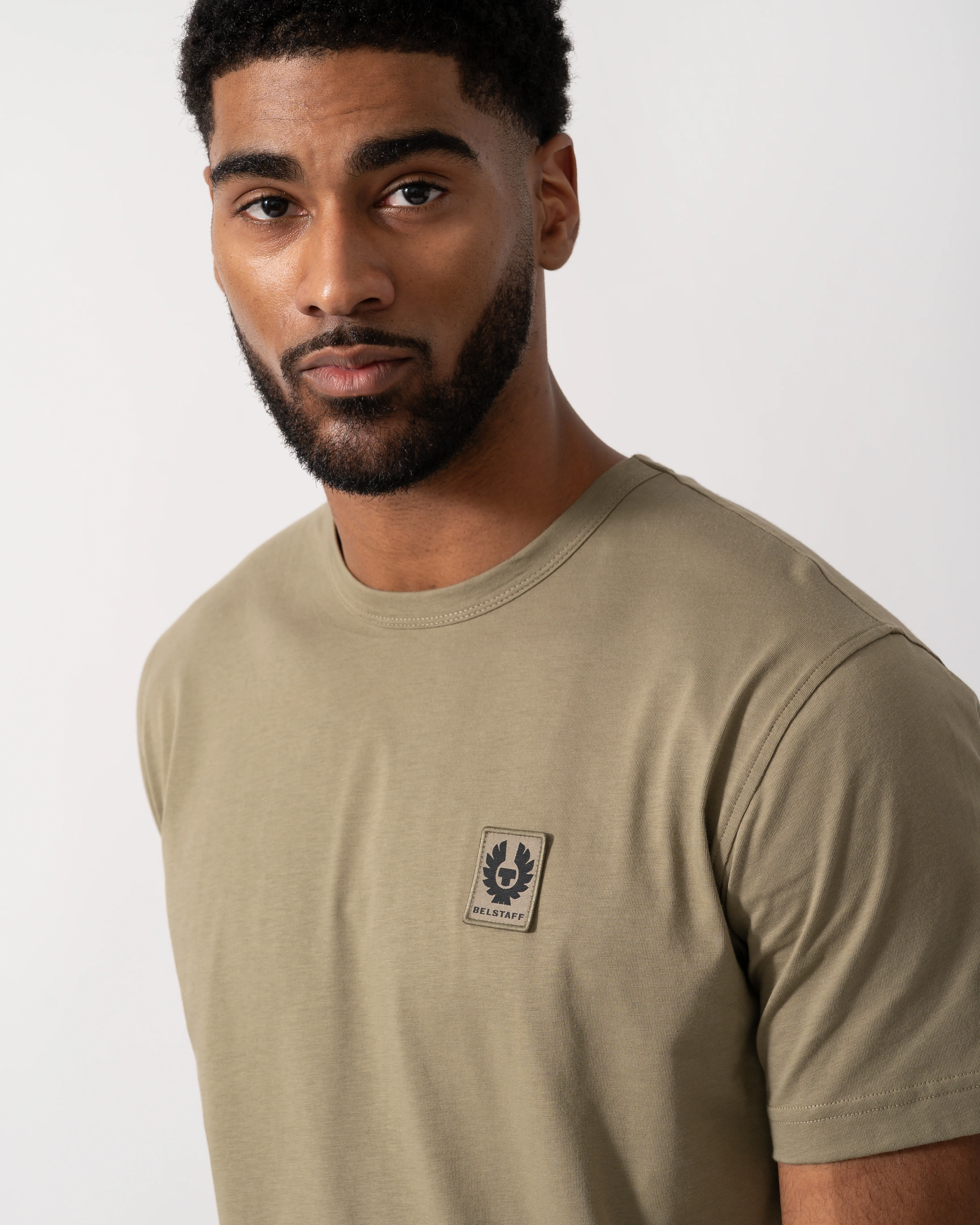 Belstaff Mens Short Sleeved Logo Patch T-Shirt - Fatigue Green - Image 3