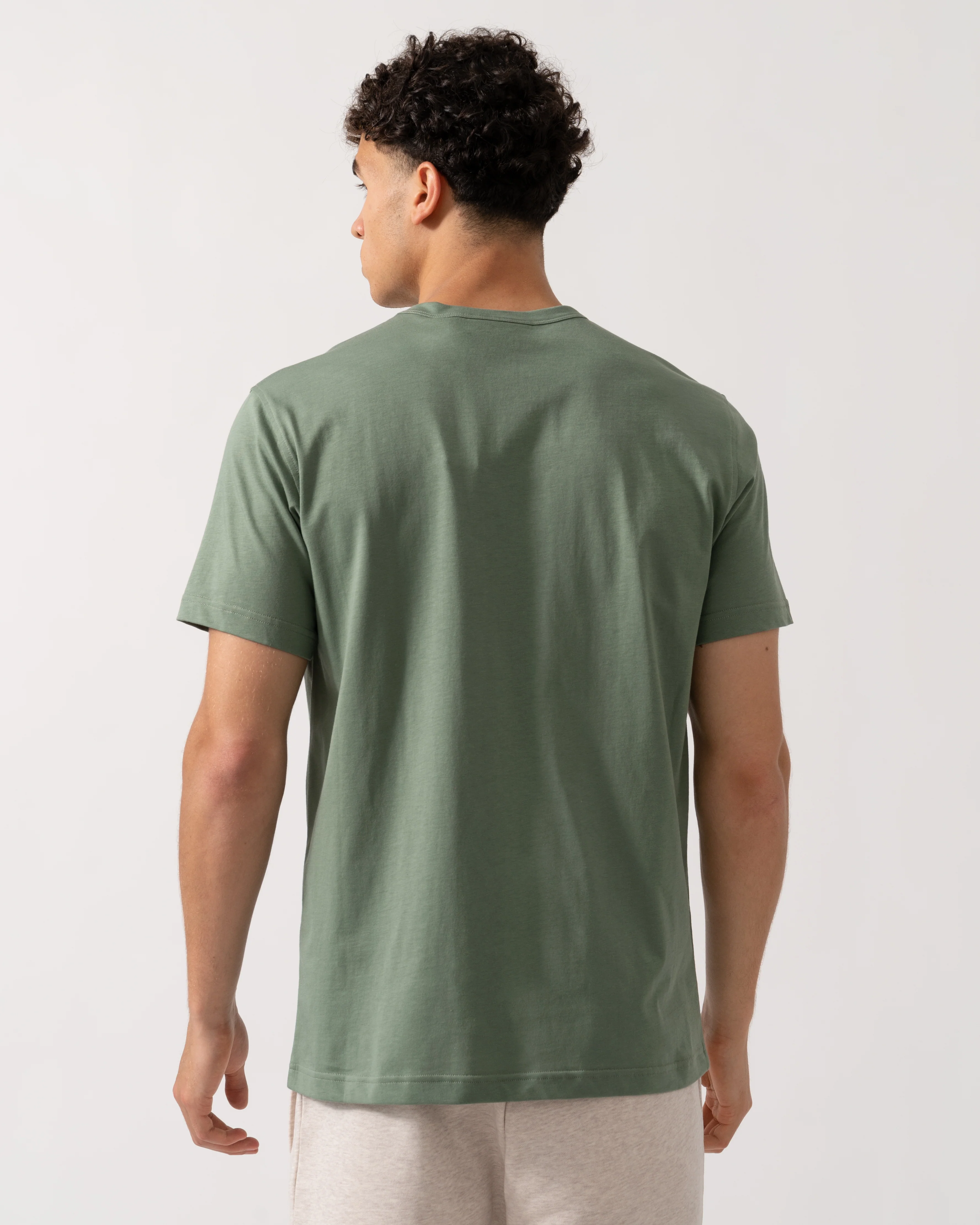 Belstaff Short Sleeved Mens Logo Patch T-Shirt - Sage Green - Image 4