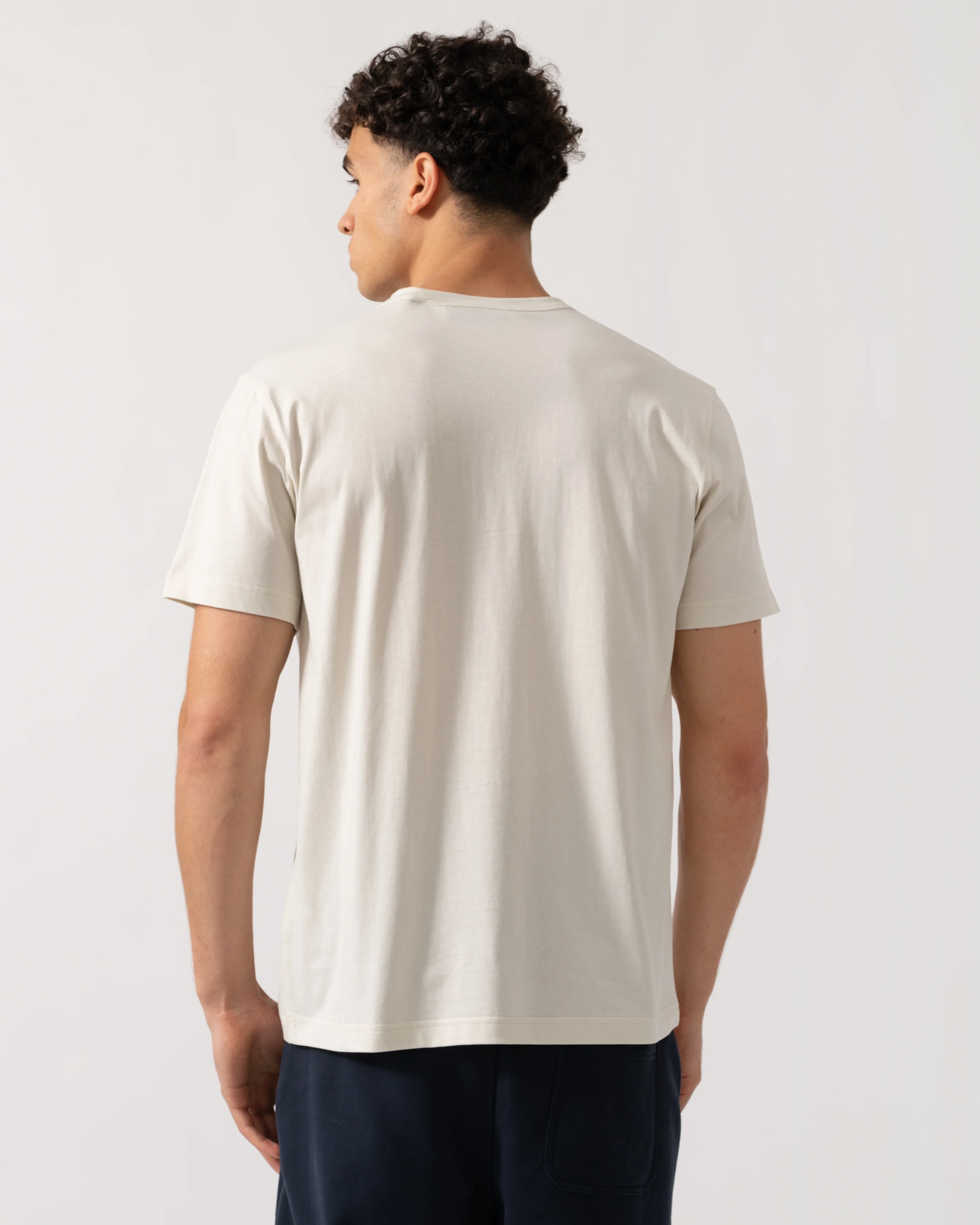 Belstaff Short Sleeved Mens Logo Patch T-Shirt - Silver Birch - Image 4